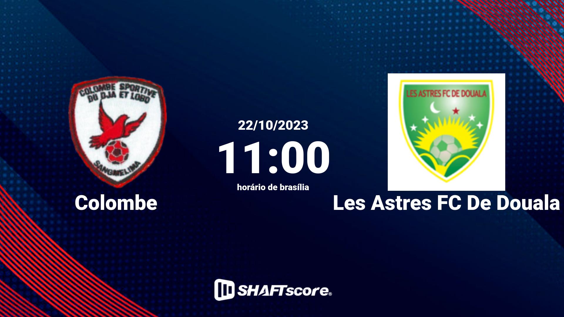 Estatísticas do jogo Colombe vs Les Astres FC De Douala 22.10 11:00