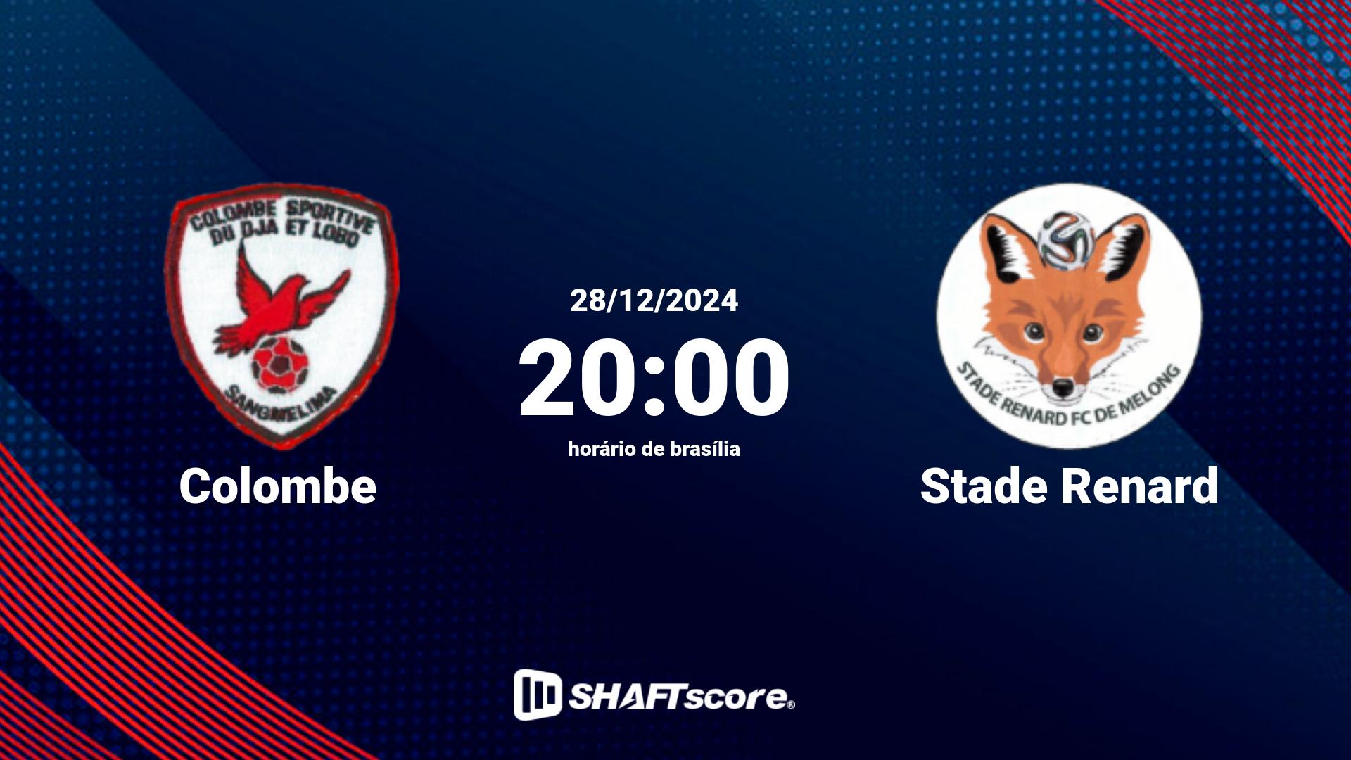 Estatísticas do jogo Colombe vs Stade Renard 28.12 20:00