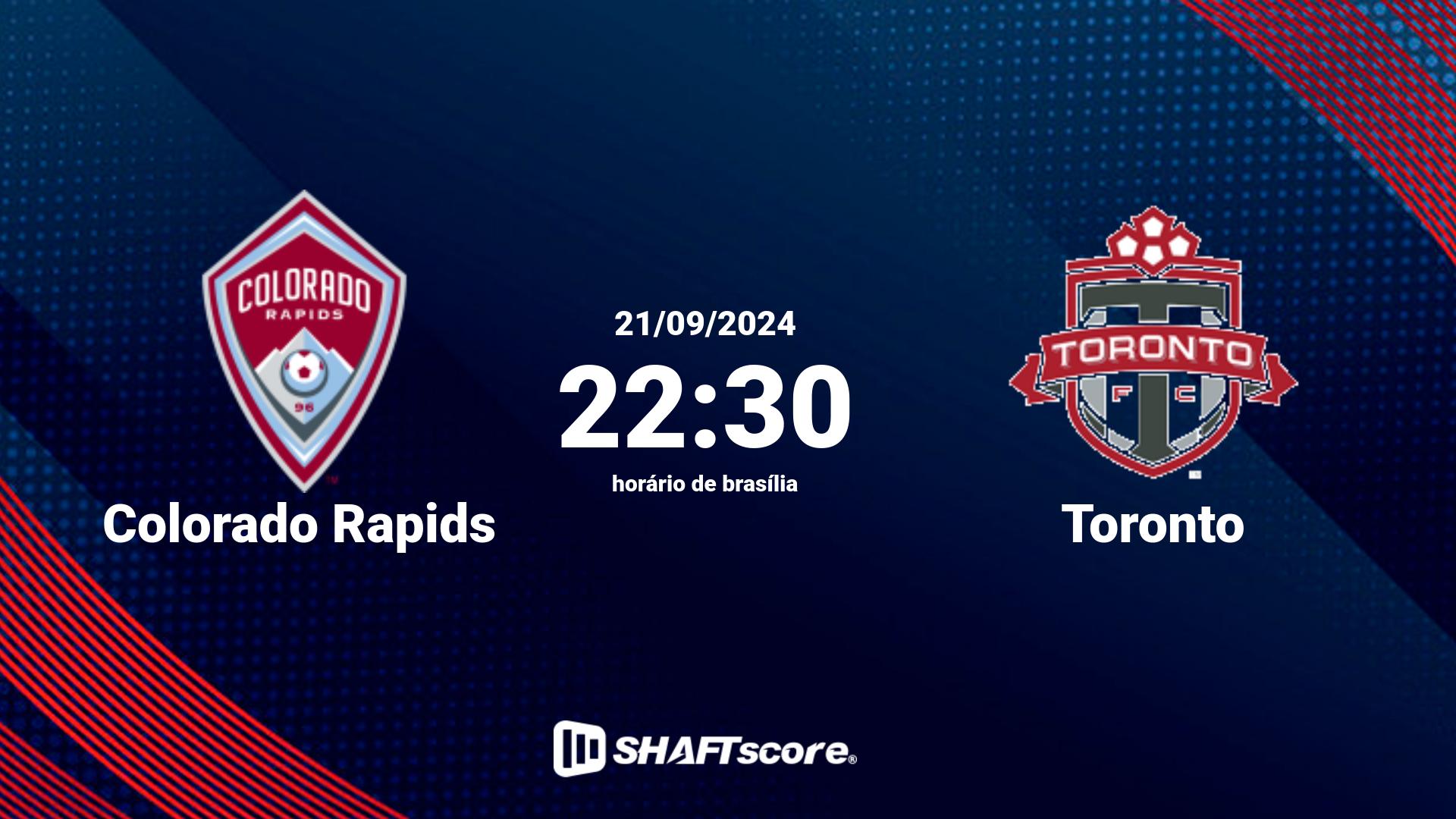 Estatísticas do jogo Colorado Rapids vs Toronto 21.09 22:30