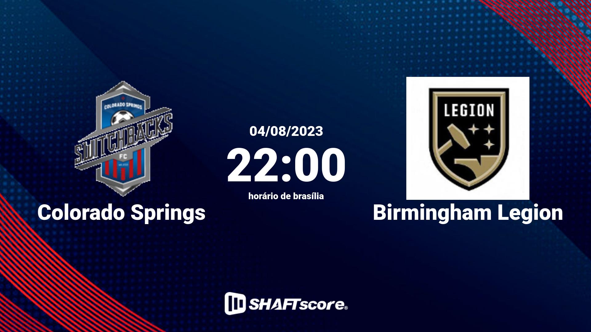Estatísticas do jogo Colorado Springs vs Birmingham Legion 04.08 22:00