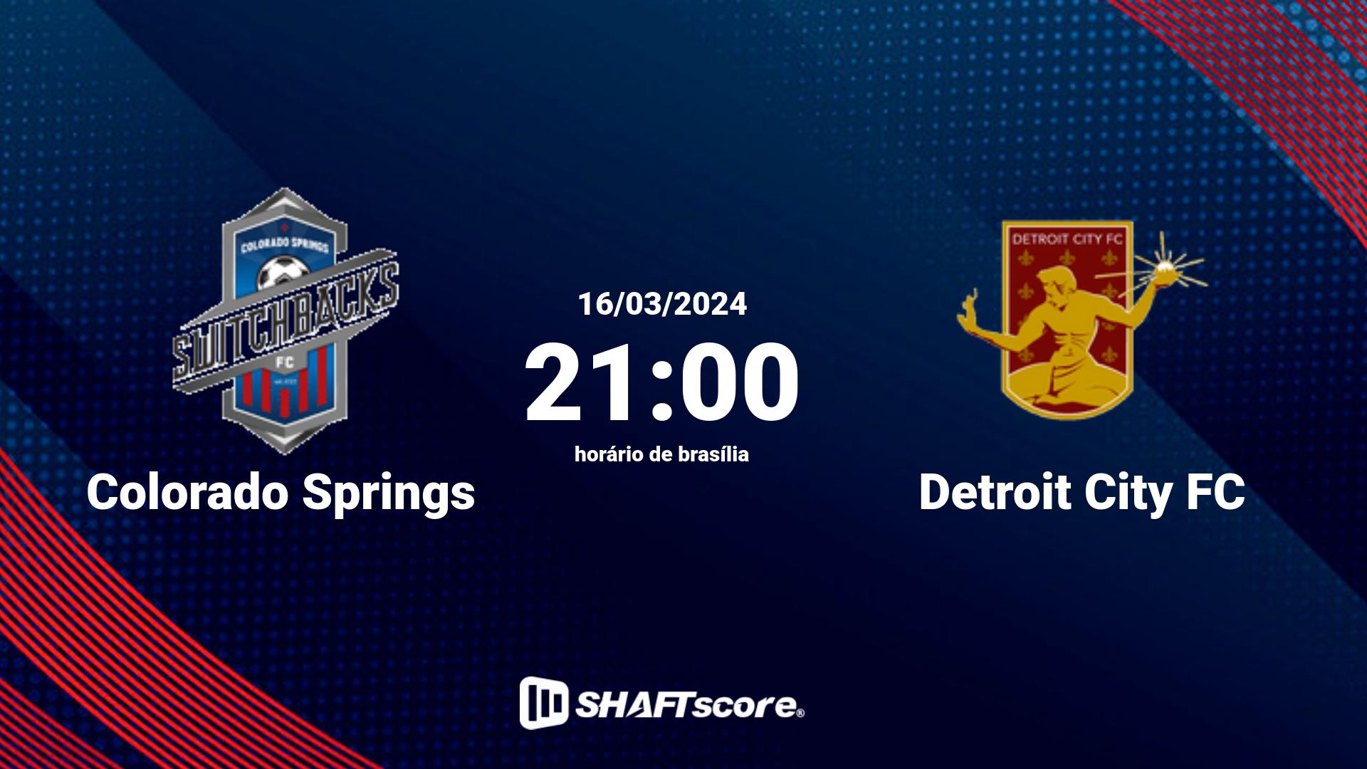 Estatísticas do jogo Colorado Springs vs Detroit City FC 16.03 21:00