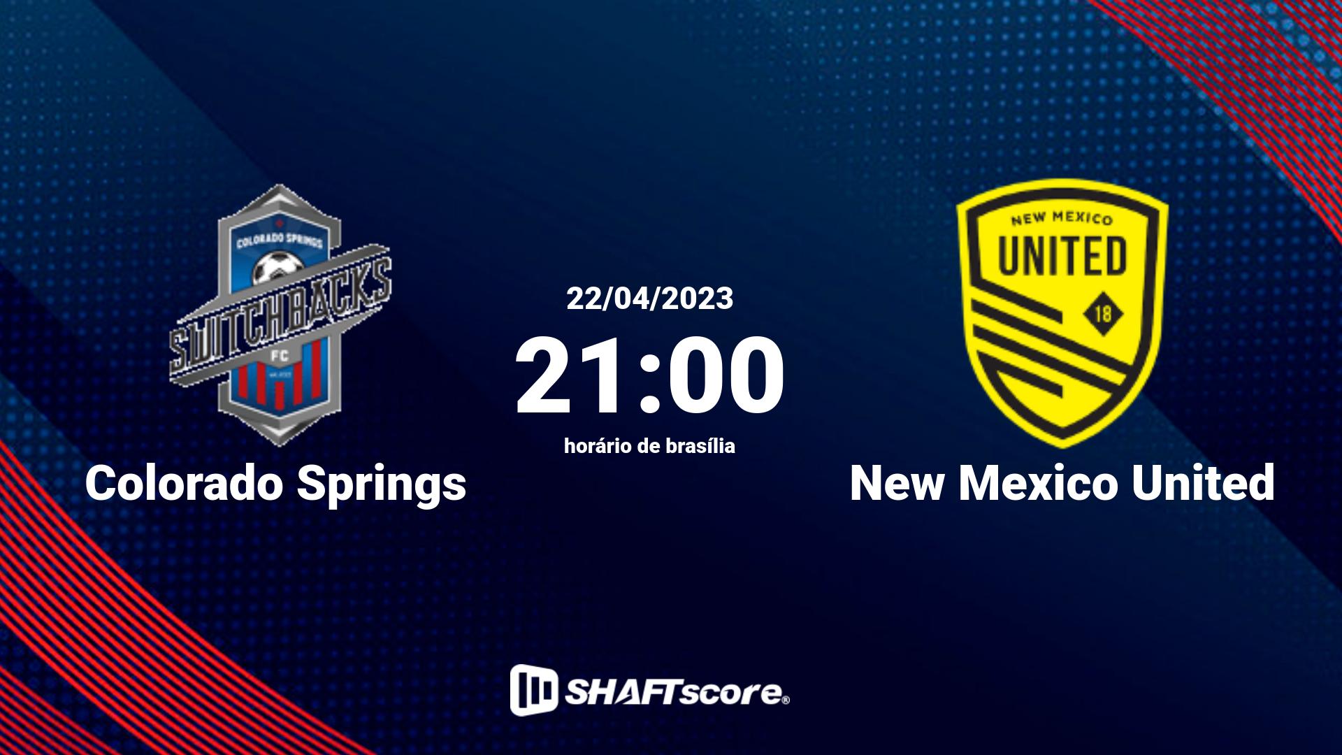 Estatísticas do jogo Colorado Springs vs New Mexico United 22.04 21:00