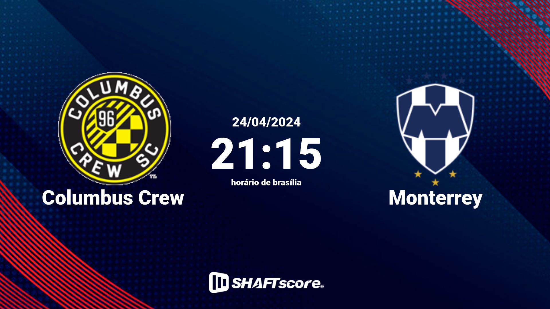 Estatísticas do jogo Columbus Crew vs Monterrey 24.04 21:15