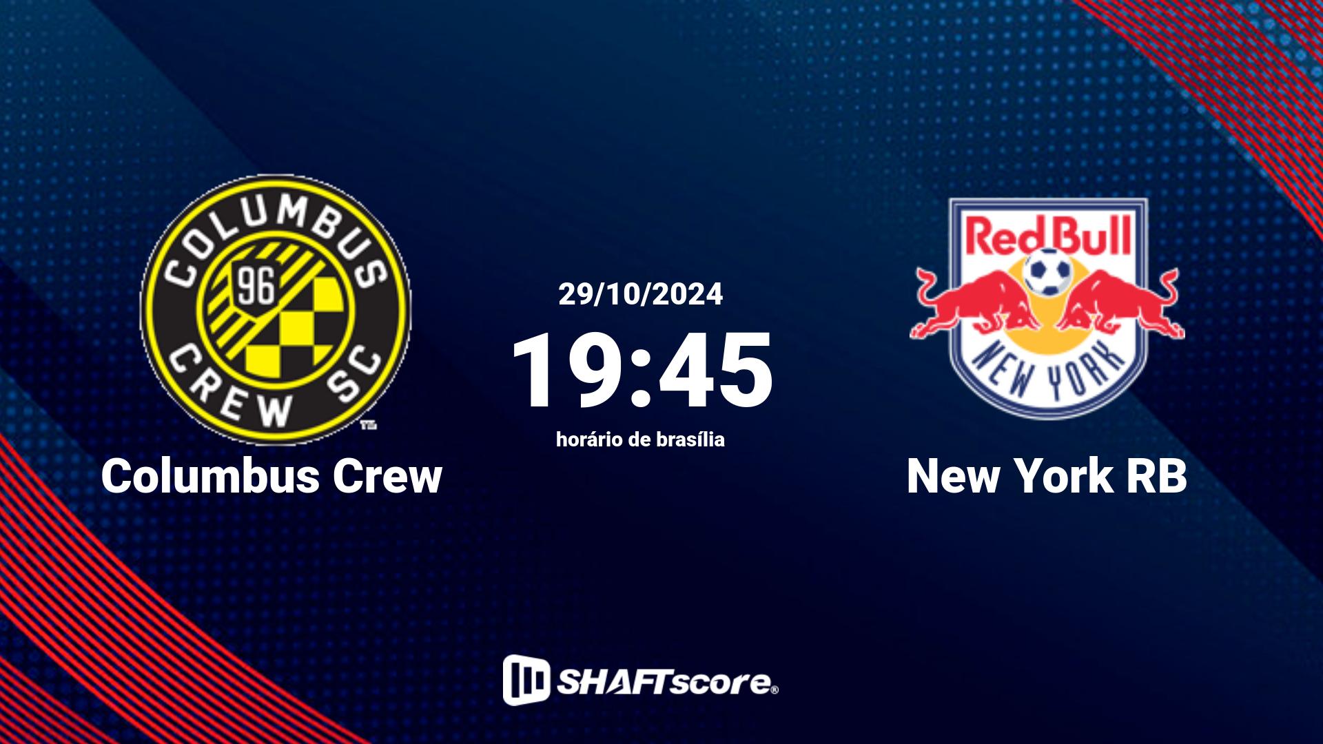 Estatísticas do jogo Columbus Crew vs New York RB 29.10 19:45