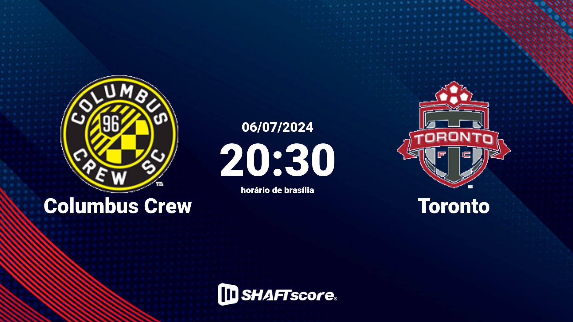 Estatísticas do jogo Columbus Crew vs Toronto 06.07 20:30