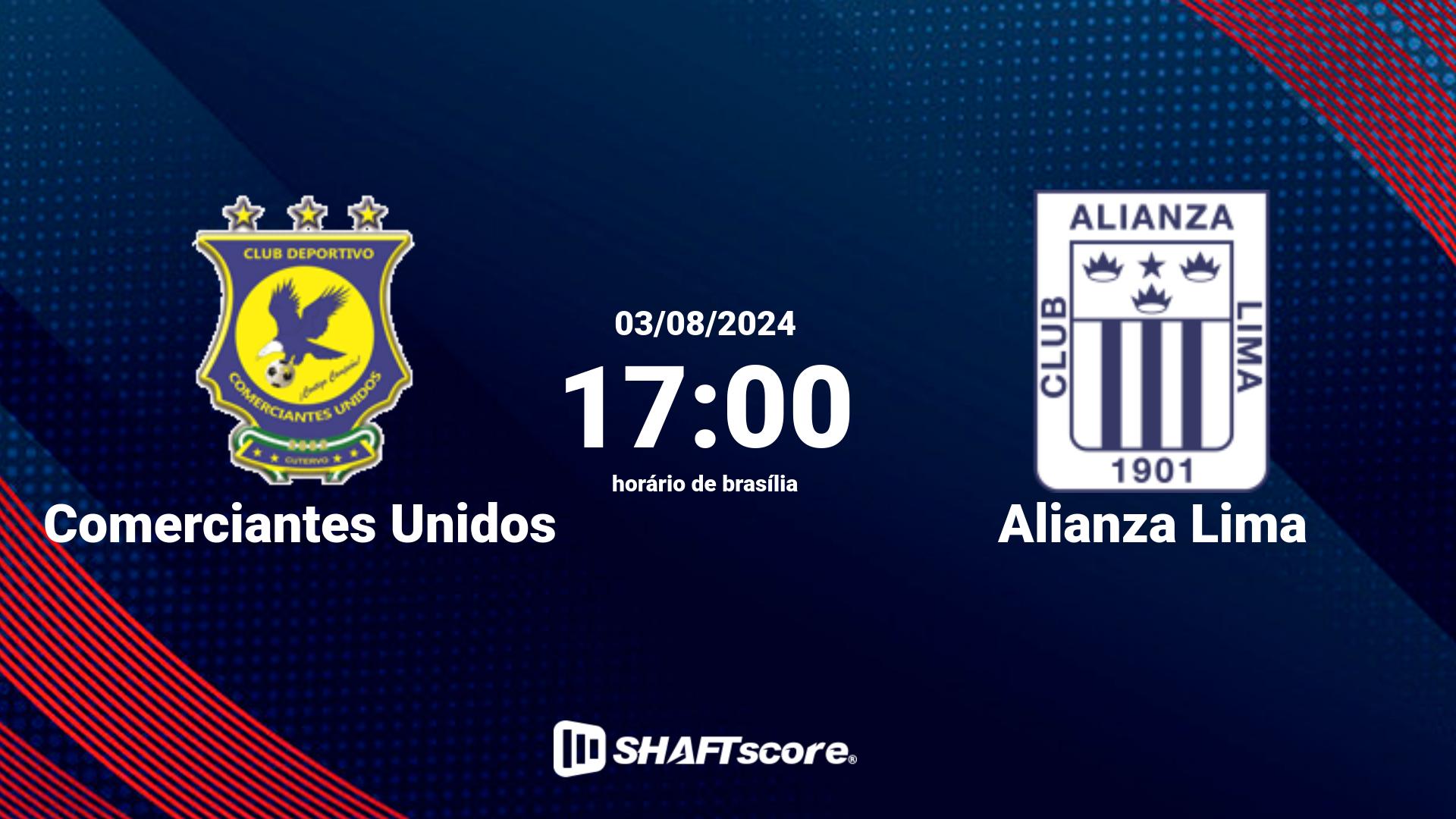 Estatísticas do jogo Comerciantes Unidos vs Alianza Lima 03.08 17:00