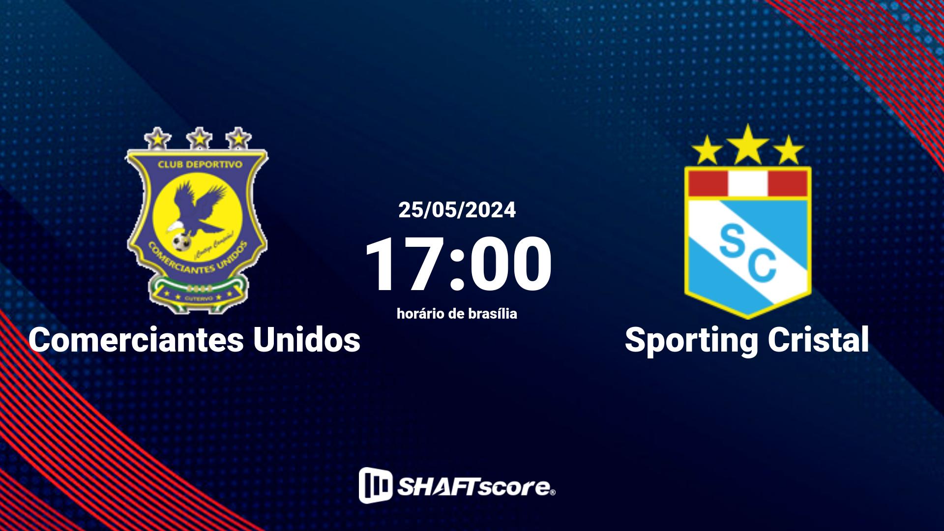 Estatísticas do jogo Comerciantes Unidos vs Sporting Cristal 25.05 17:00