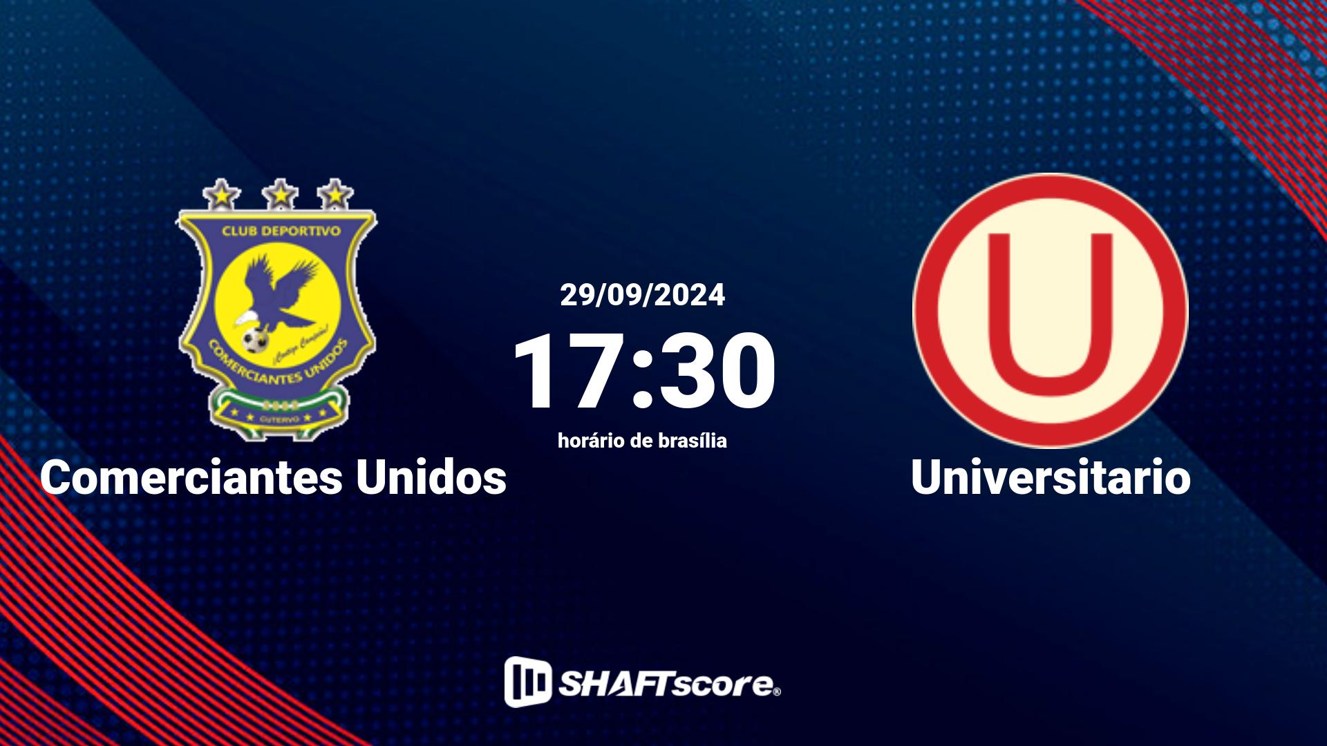 Estatísticas do jogo Comerciantes Unidos vs Universitario 29.09 17:30