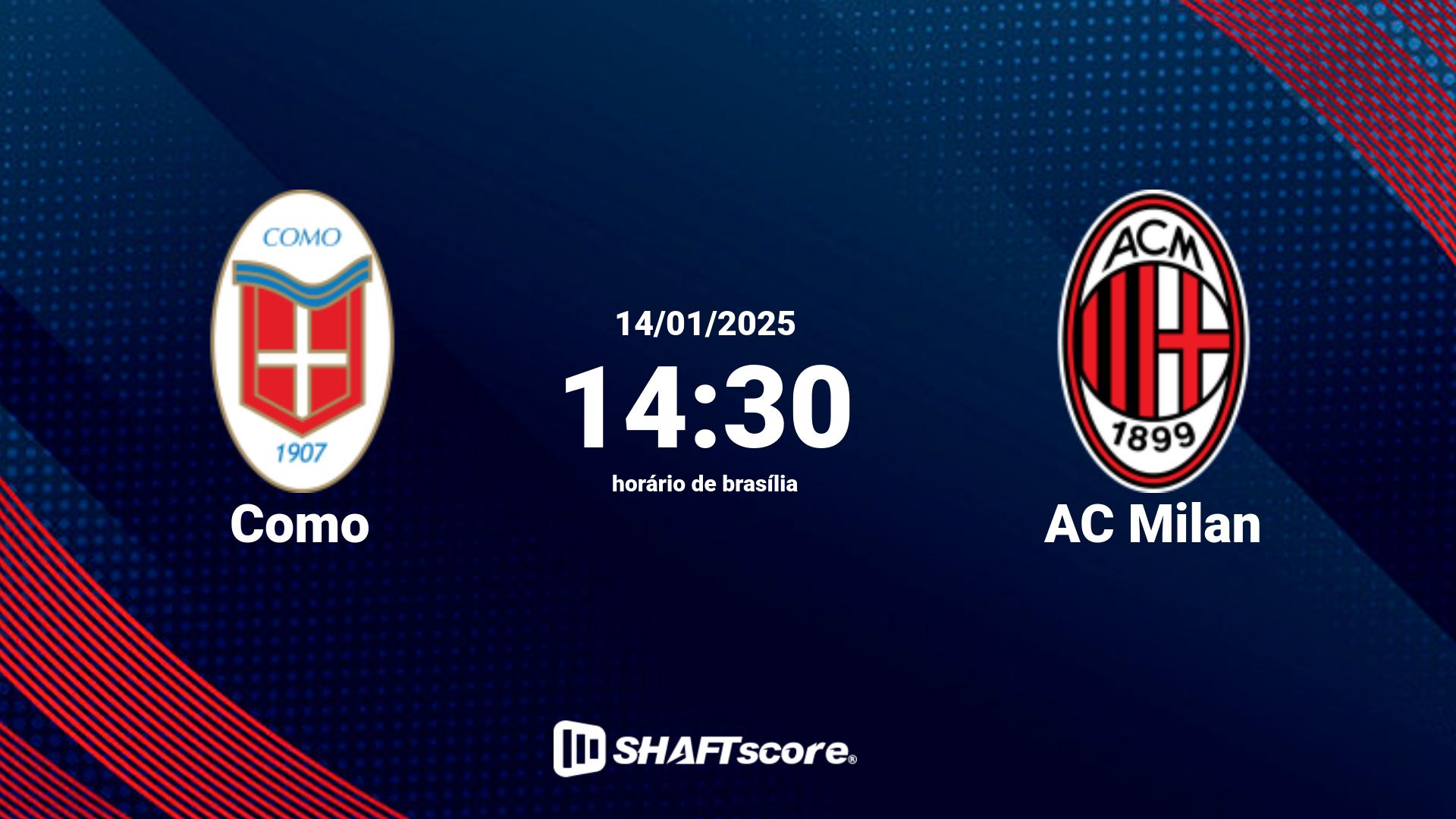 Estatísticas do jogo Como vs AC Milan 14.01 14:30