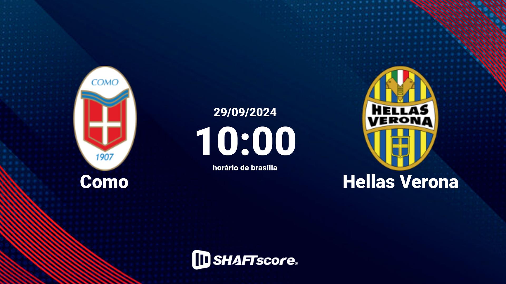 Estatísticas do jogo Como vs Hellas Verona 29.09 10:00