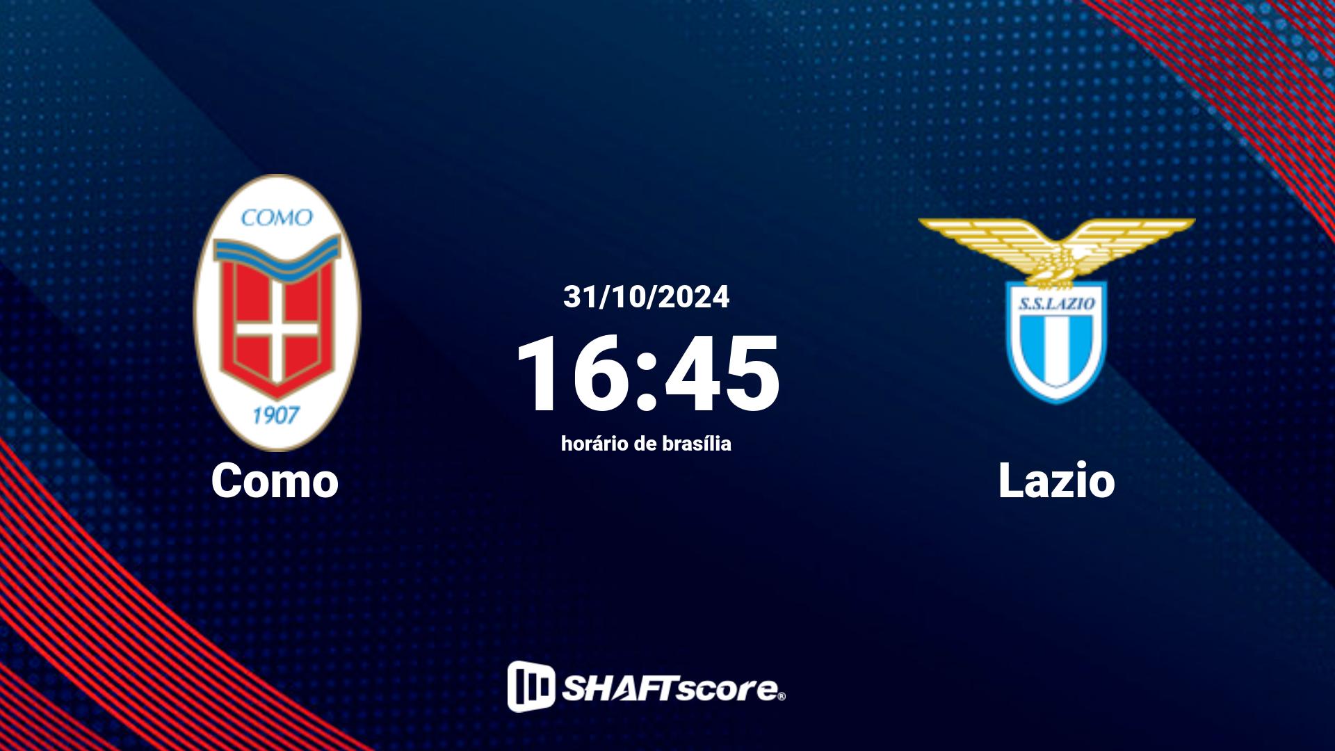 Estatísticas do jogo Como vs Lazio 31.10 16:45