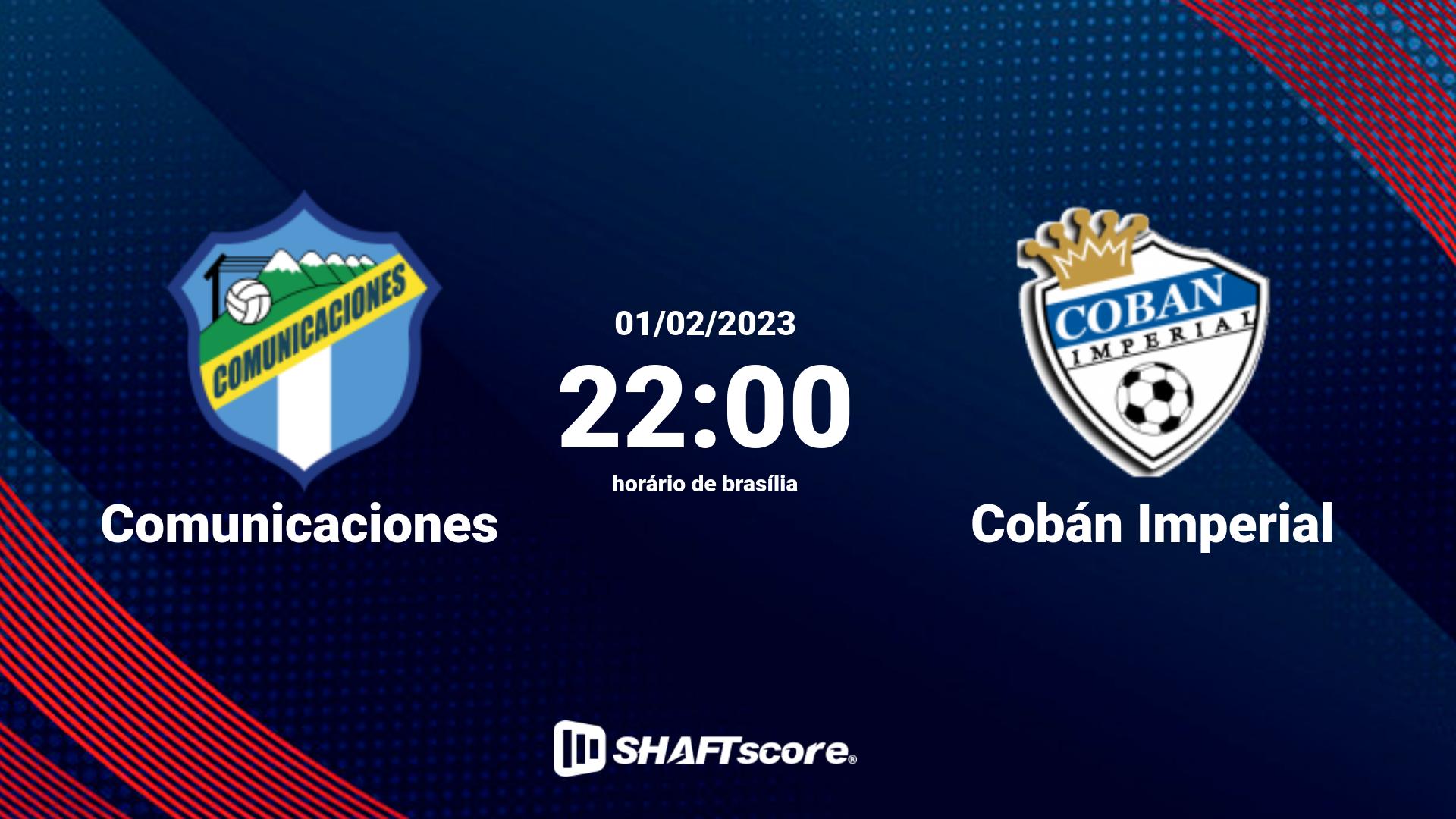 Estatísticas do jogo Comunicaciones vs Cobán Imperial 01.02 22:00