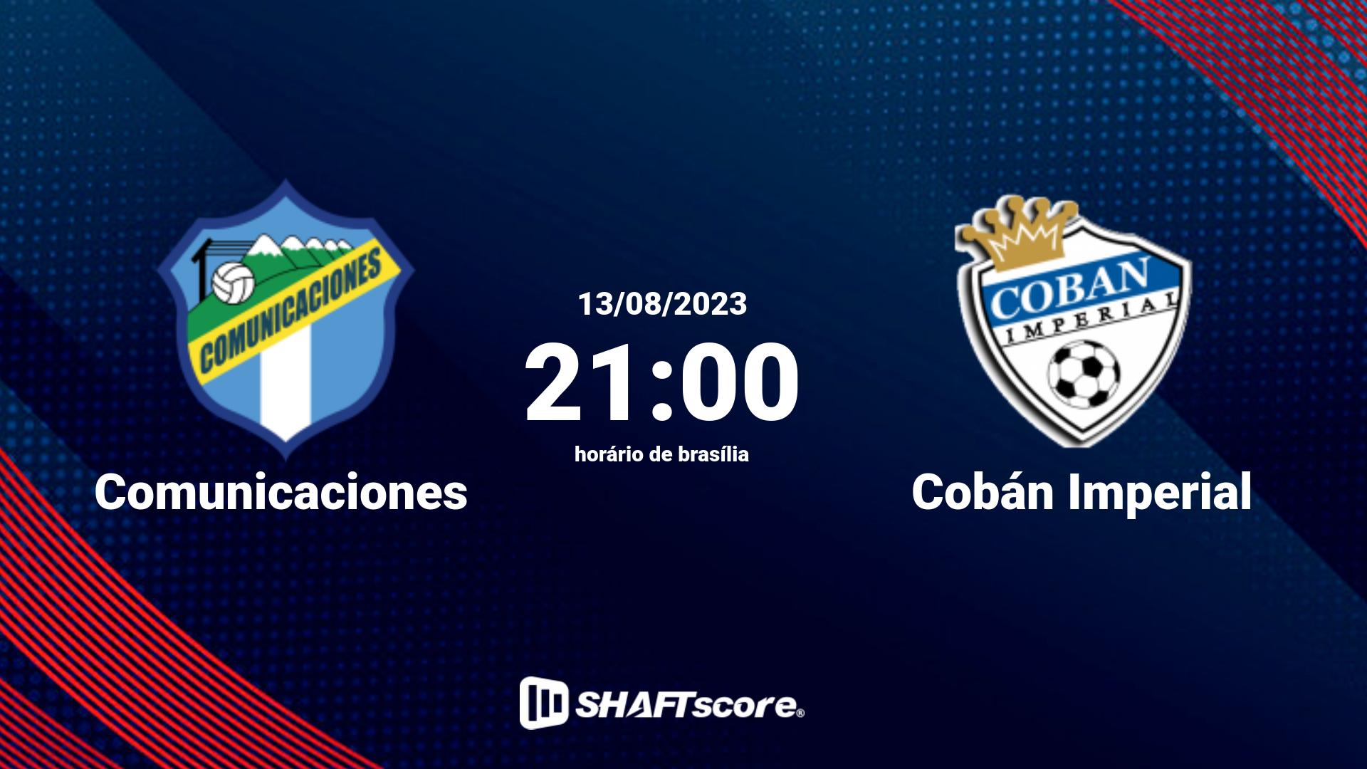 Estatísticas do jogo Comunicaciones vs Cobán Imperial 13.08 21:00