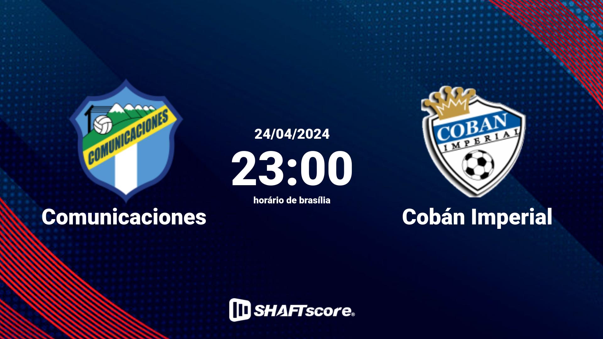 Estatísticas do jogo Comunicaciones vs Cobán Imperial 24.04 23:00