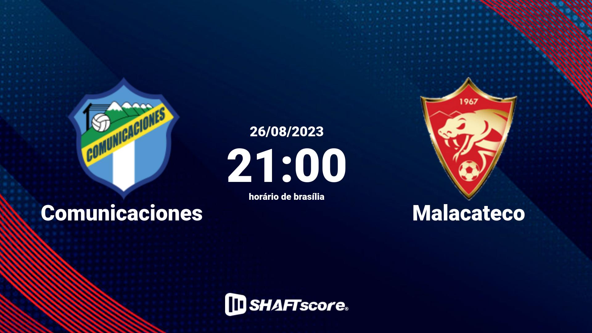 Estatísticas do jogo Comunicaciones vs Malacateco 26.08 21:00