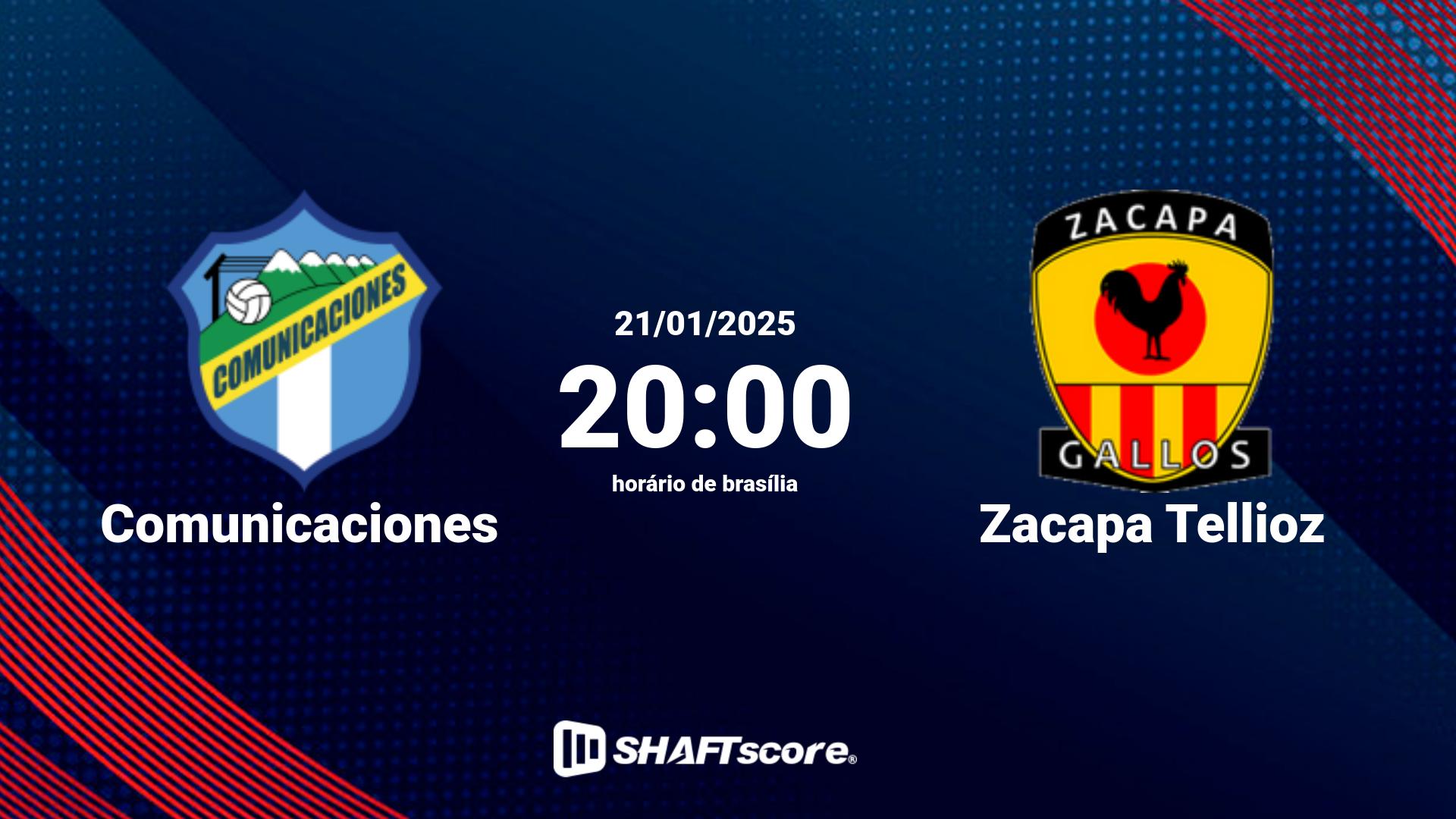 Estatísticas do jogo Comunicaciones vs Zacapa Tellioz 21.01 20:00