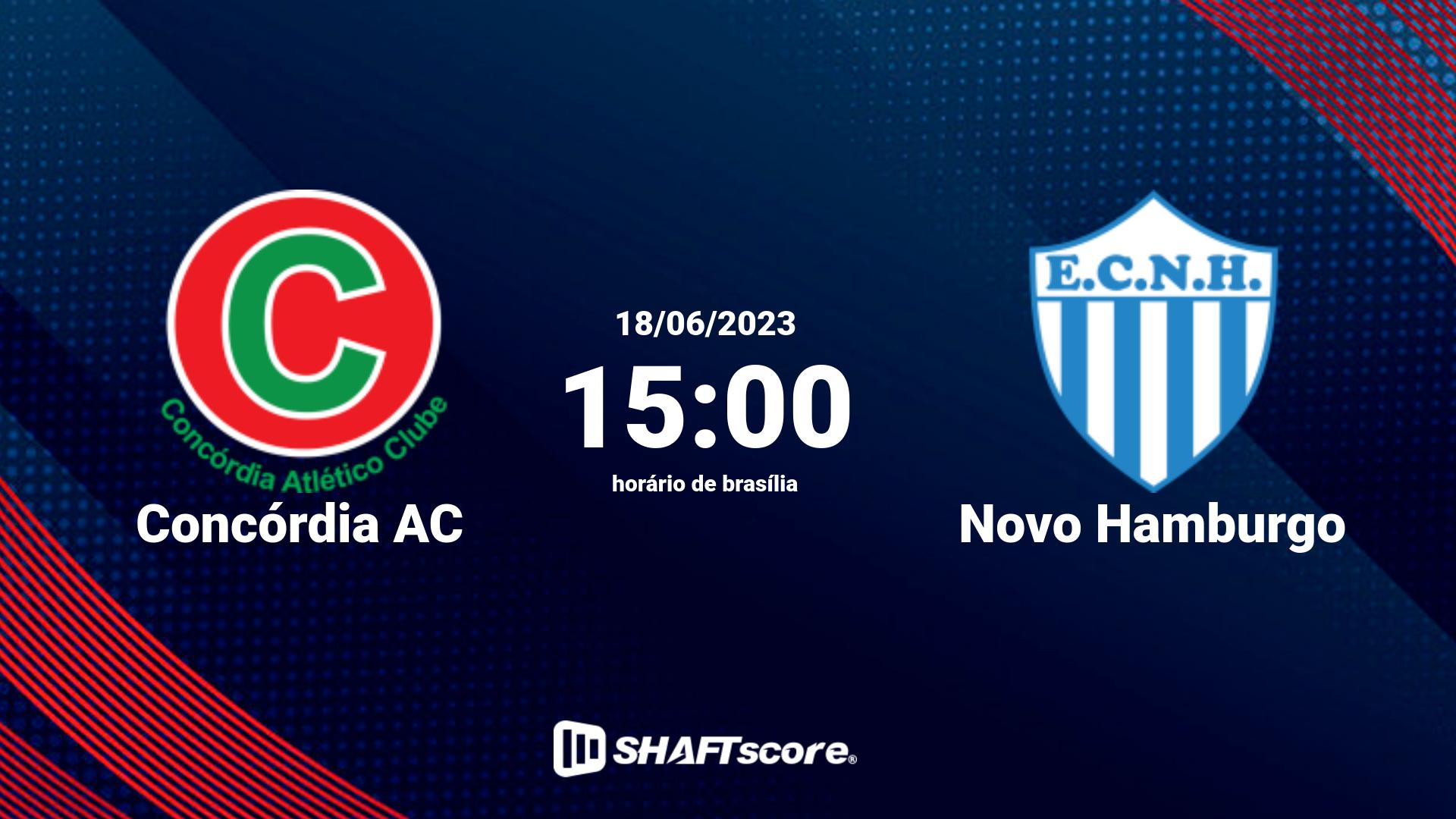 Estatísticas do jogo Concórdia AC vs Novo Hamburgo 18.06 15:00