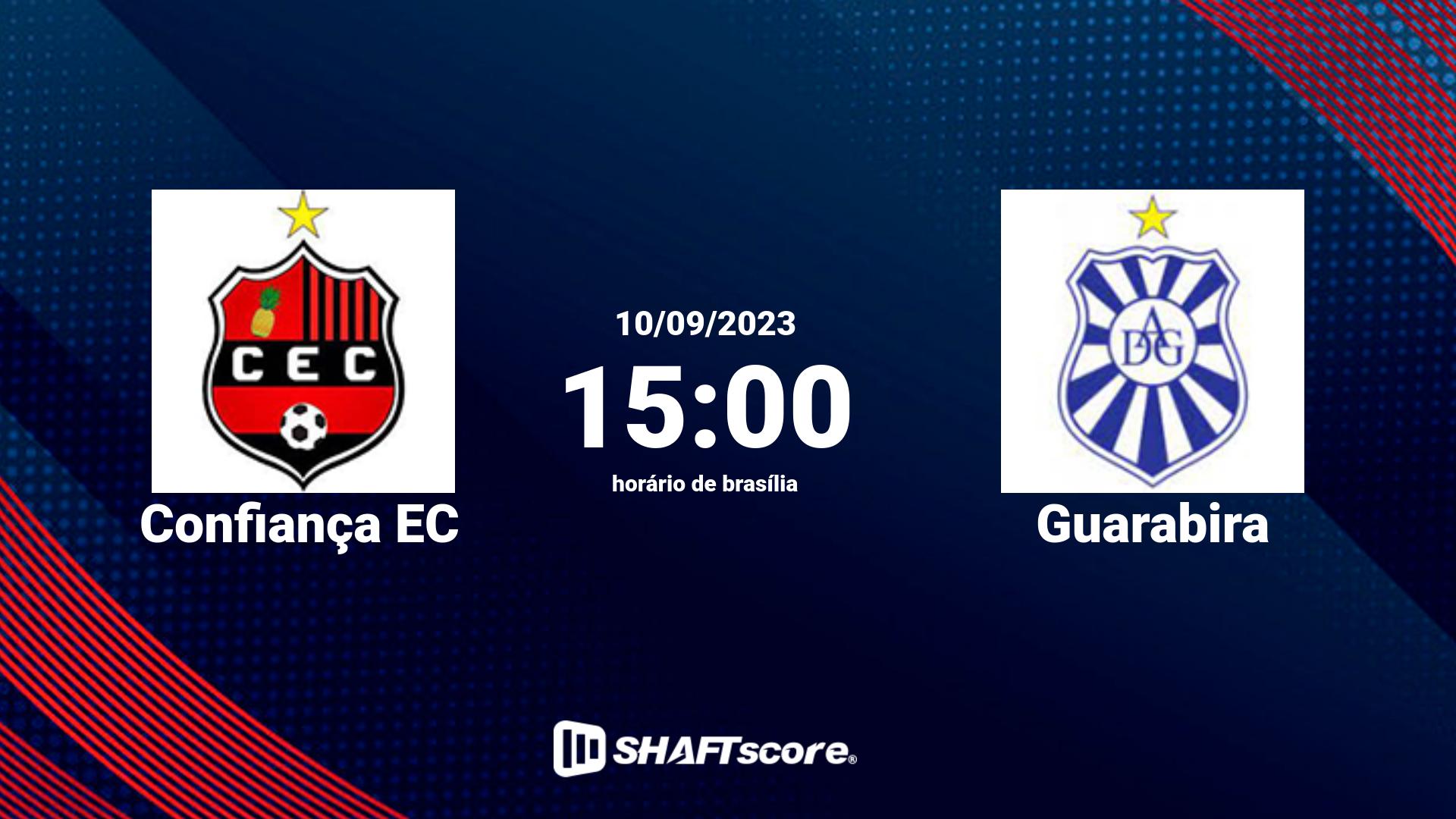 Estatísticas do jogo Confiança EC vs Guarabira 10.09 15:00