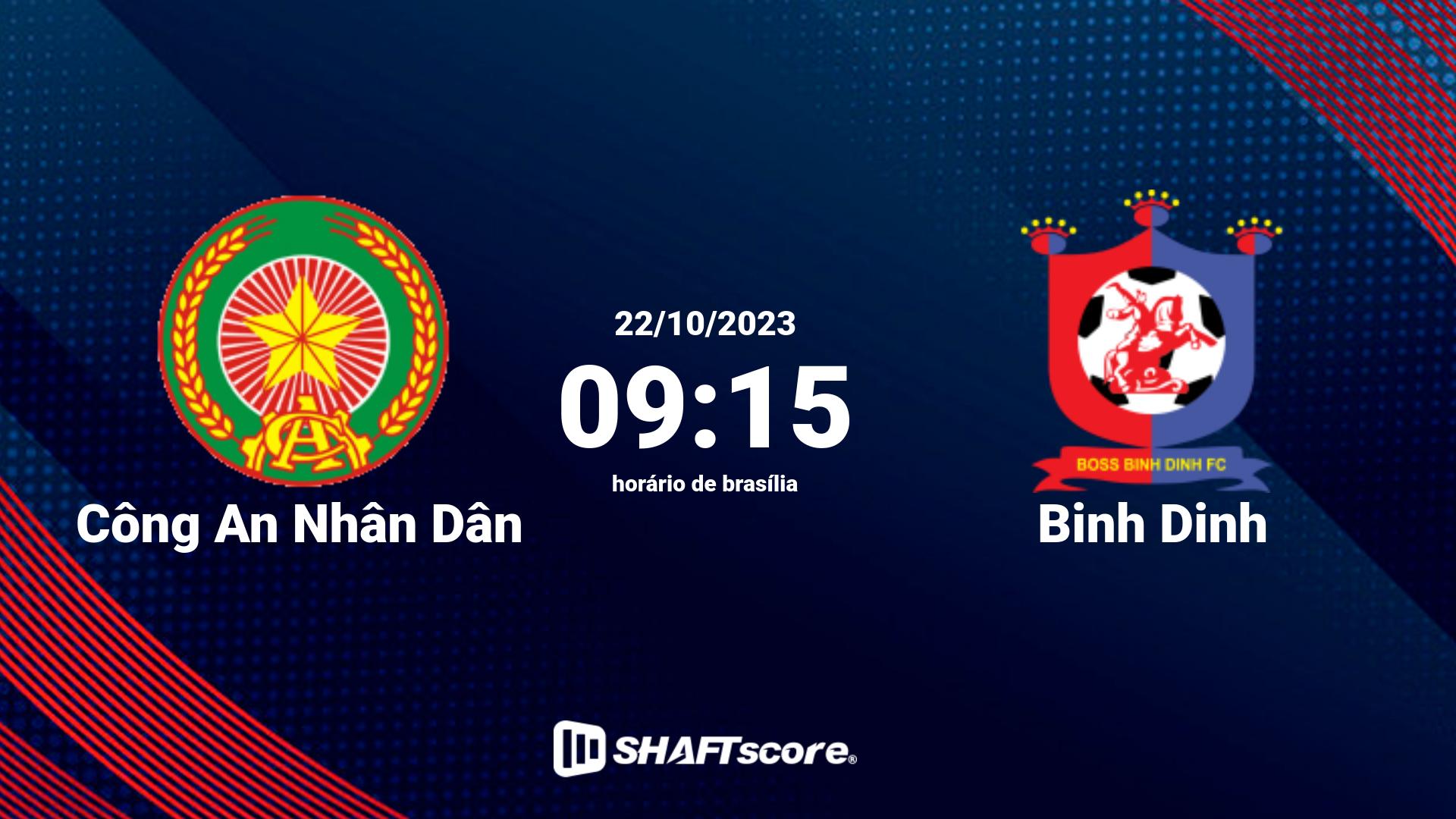 Estatísticas do jogo Công An Nhân Dân vs Binh Dinh 22.10 09:15