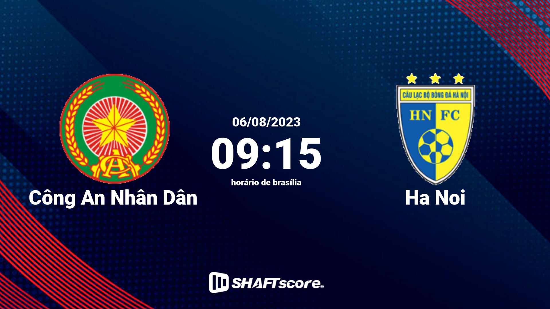 Estatísticas do jogo Công An Nhân Dân vs Ha Noi 06.08 09:15