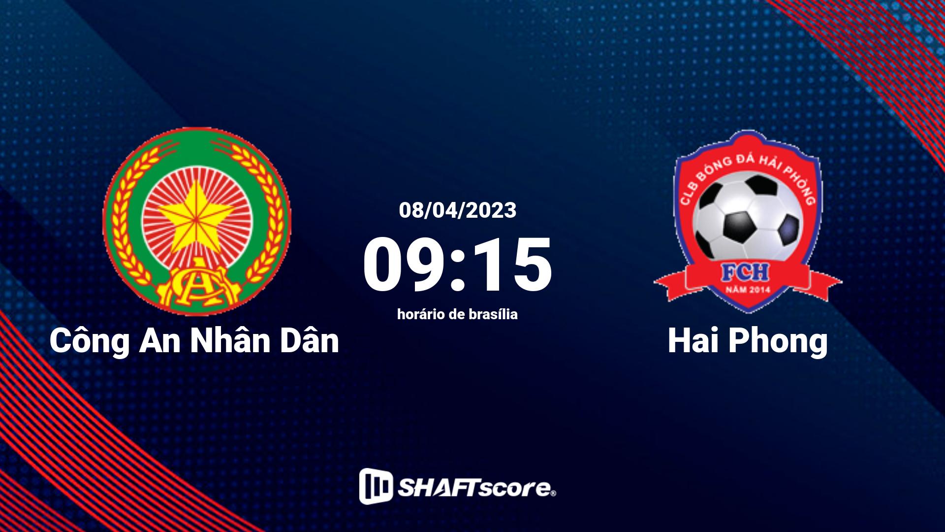 Estatísticas do jogo Công An Nhân Dân vs Hai Phong 08.04 09:15