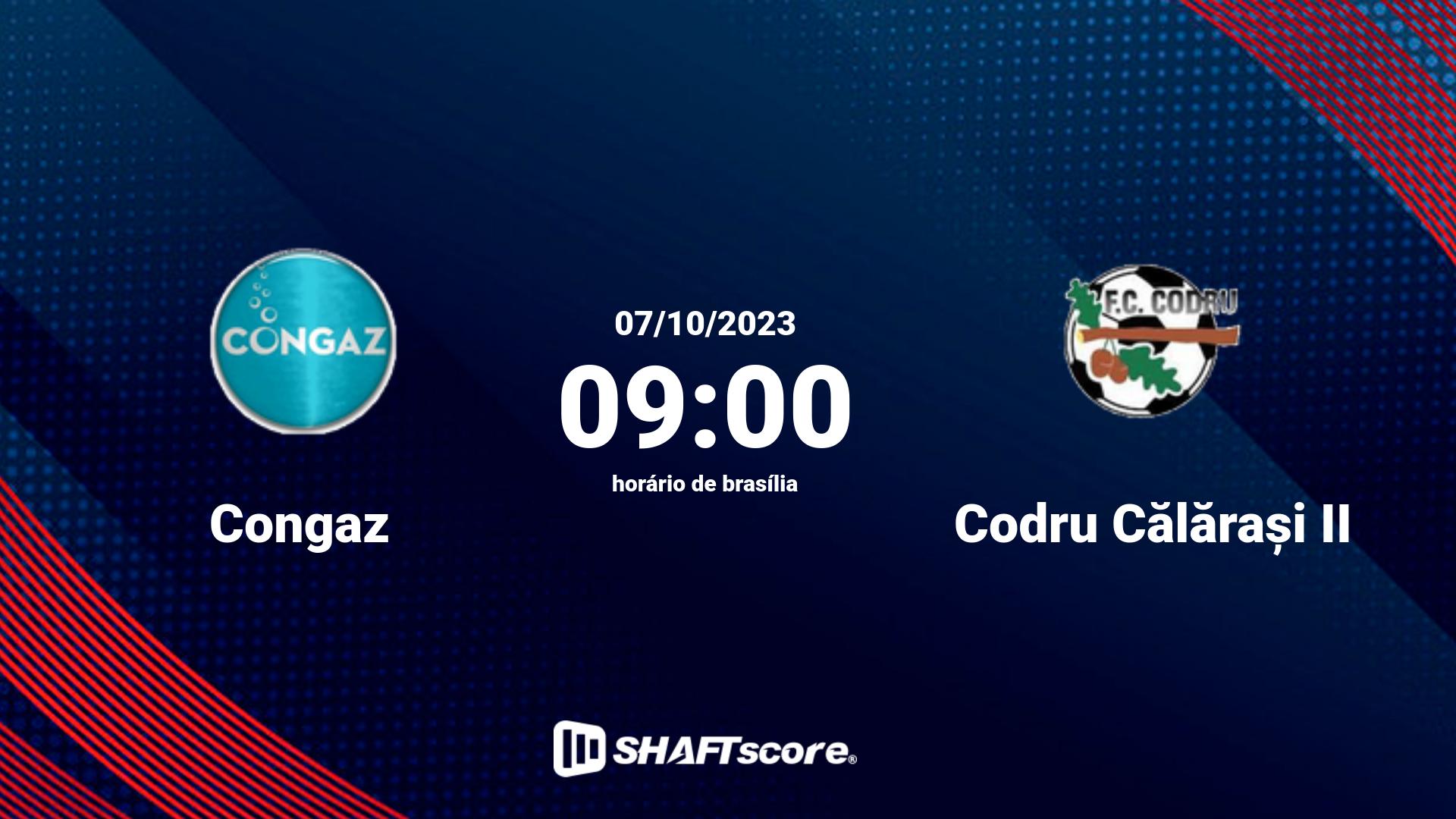 Estatísticas do jogo Congaz vs Codru Călărași II 07.10 09:00