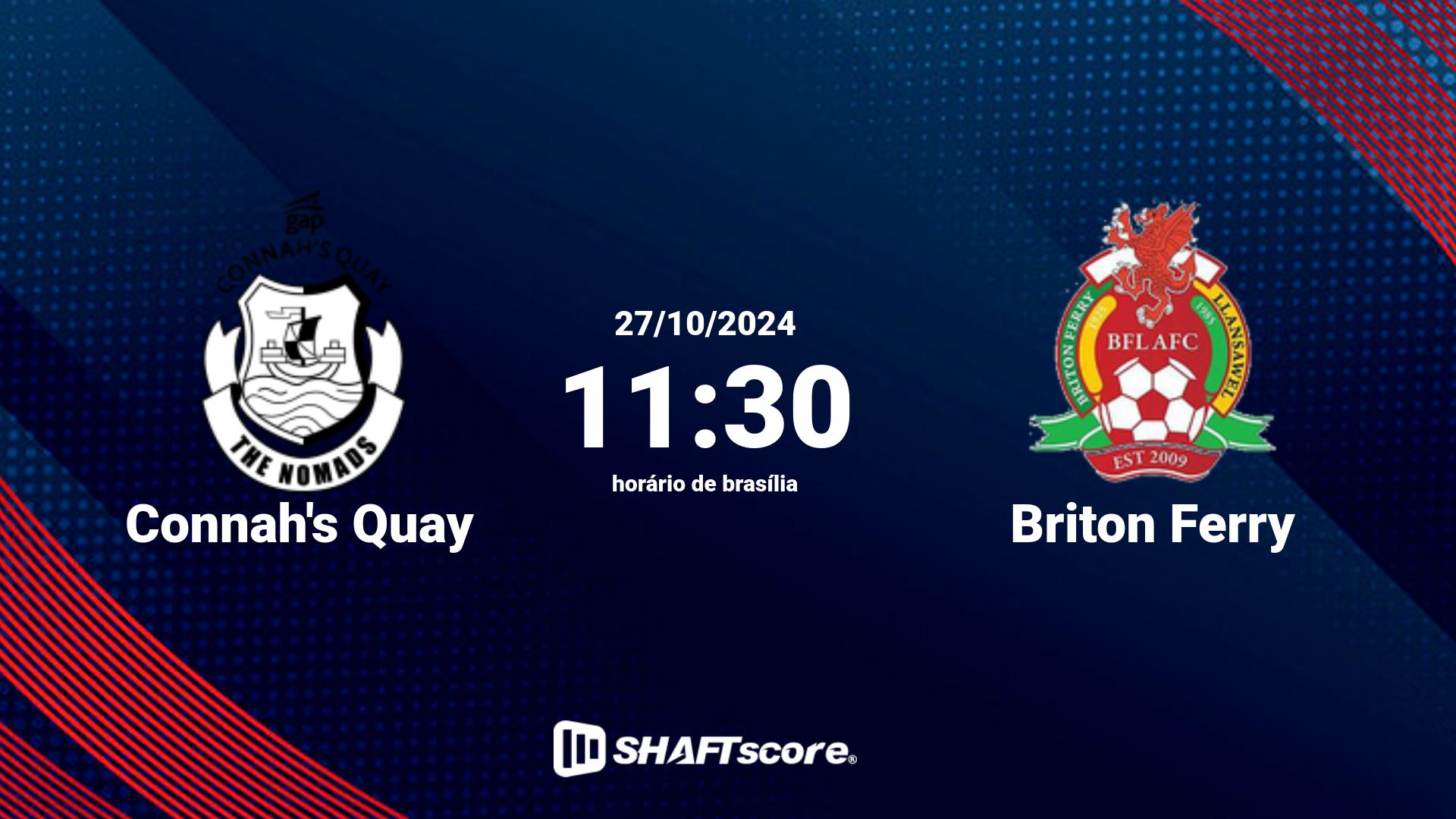 Estatísticas do jogo Connah's Quay vs Briton Ferry 27.10 11:30