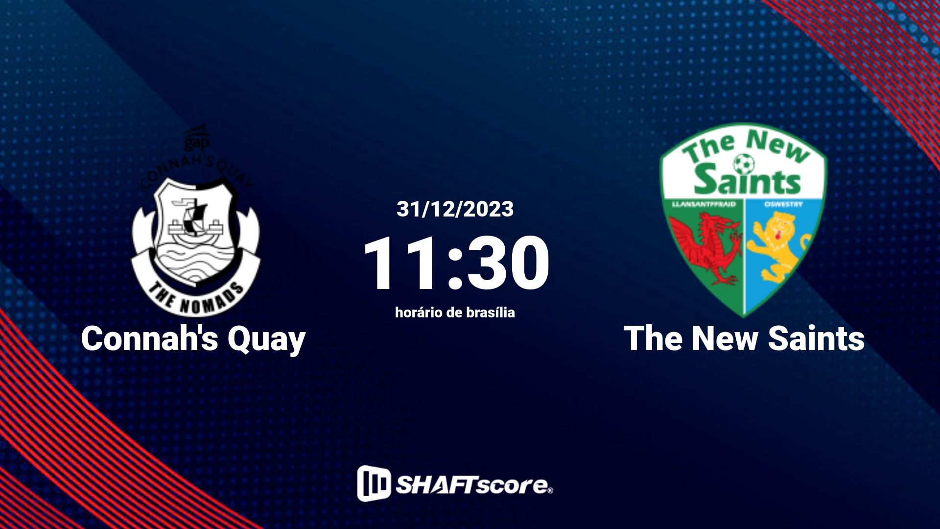 Estatísticas do jogo Connah's Quay vs The New Saints 31.12 11:30