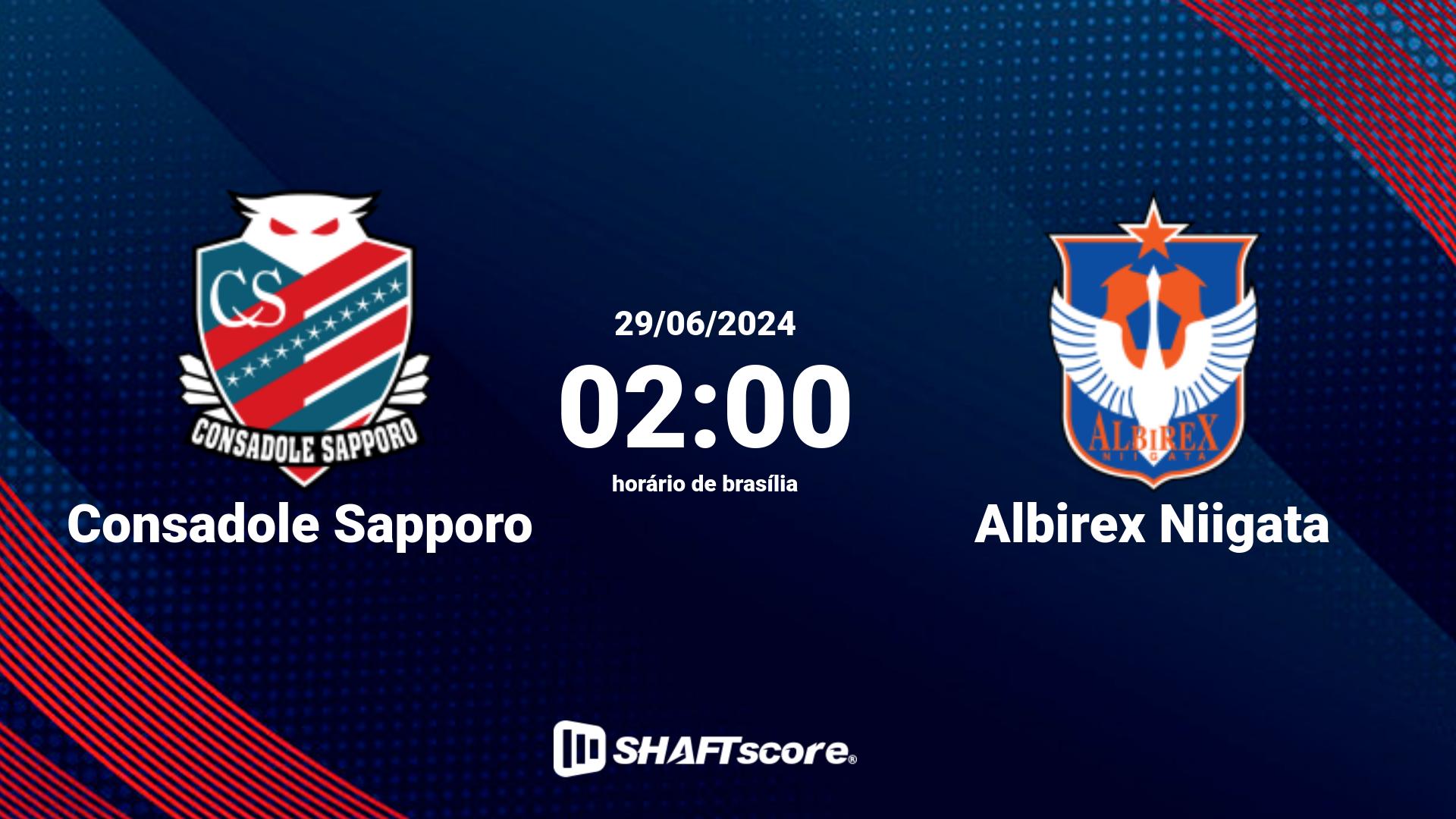 Estatísticas do jogo Consadole Sapporo vs Albirex Niigata 29.06 02:00