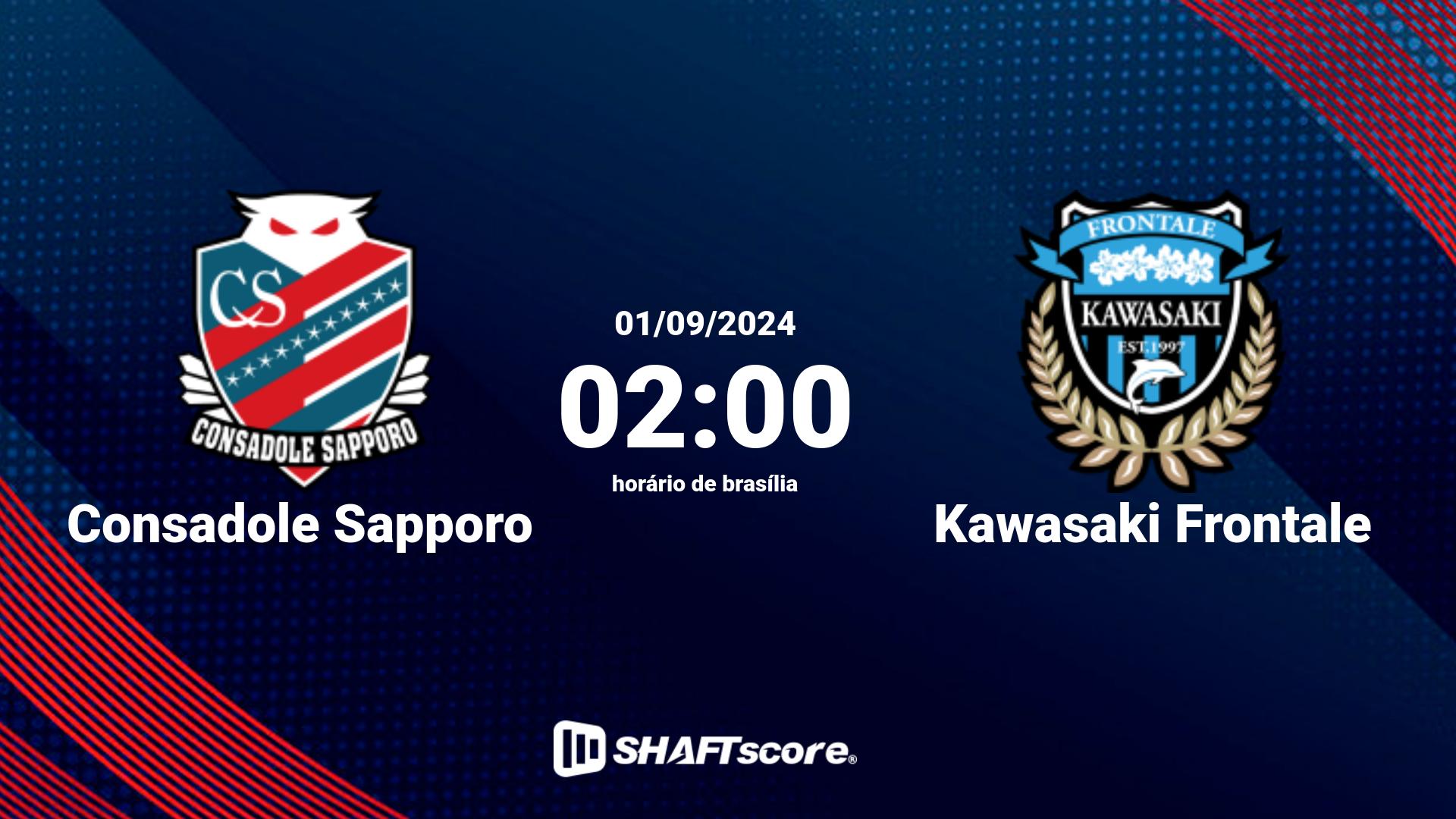 Estatísticas do jogo Consadole Sapporo vs Kawasaki Frontale 01.09 02:00