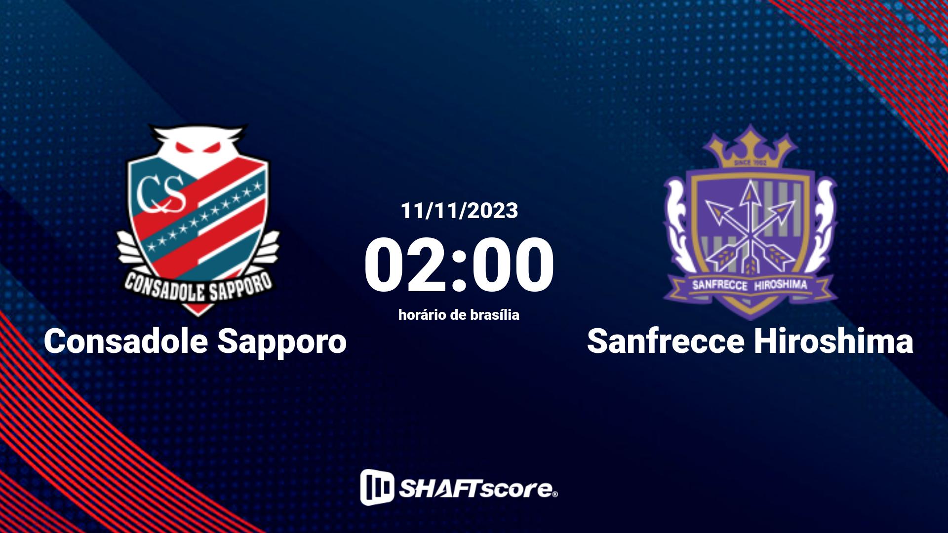 Estatísticas do jogo Consadole Sapporo vs Sanfrecce Hiroshima 11.11 02:00