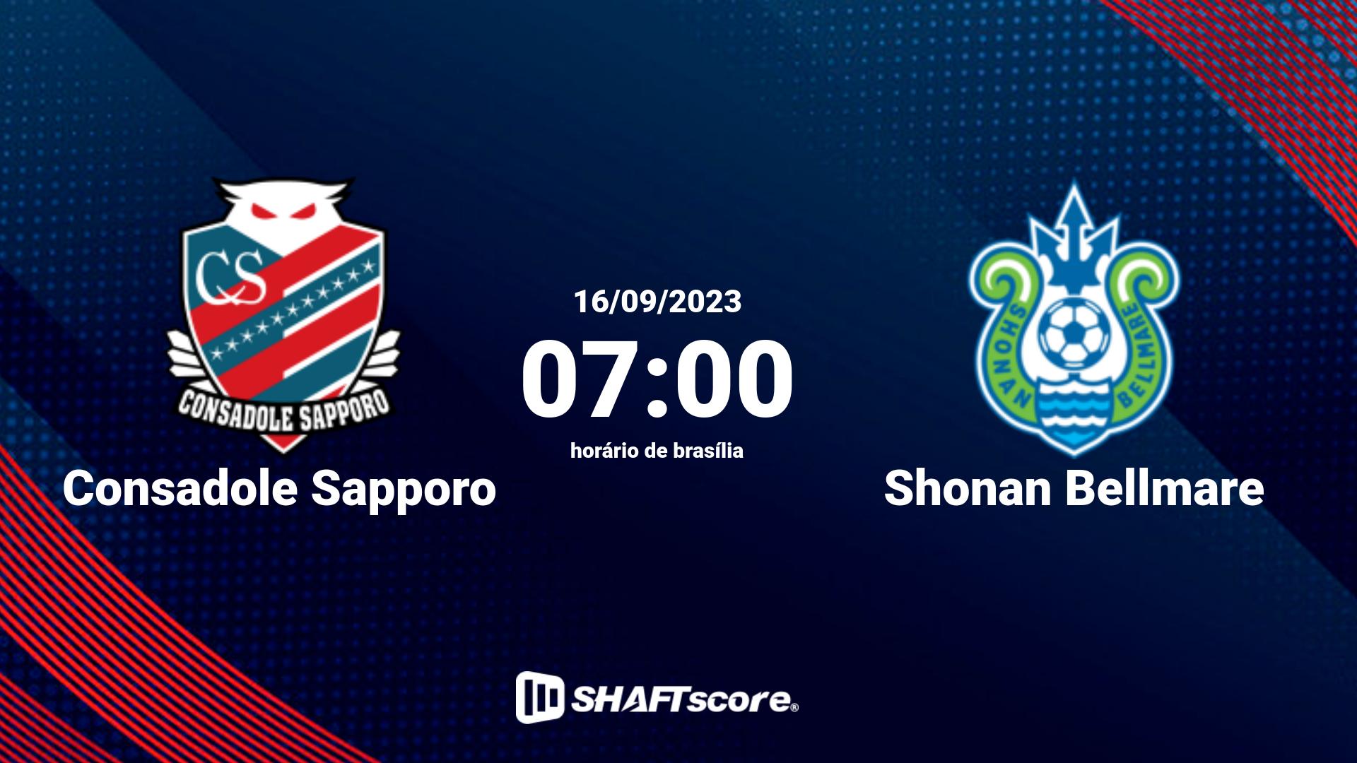 Estatísticas do jogo Consadole Sapporo vs Shonan Bellmare 16.09 07:00