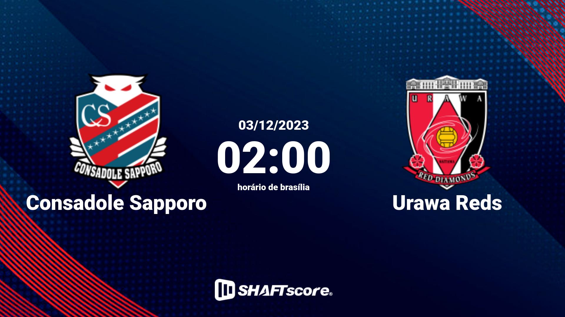 Estatísticas do jogo Consadole Sapporo vs Urawa Reds 03.12 02:00