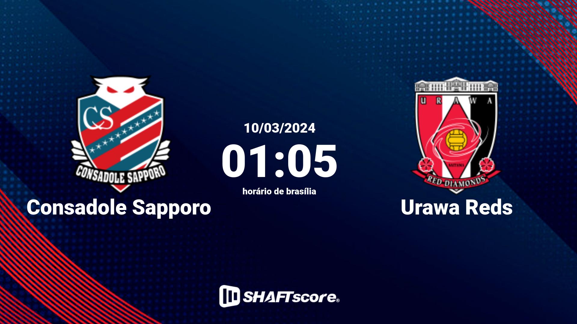 Estatísticas do jogo Consadole Sapporo vs Urawa Reds 10.03 01:05