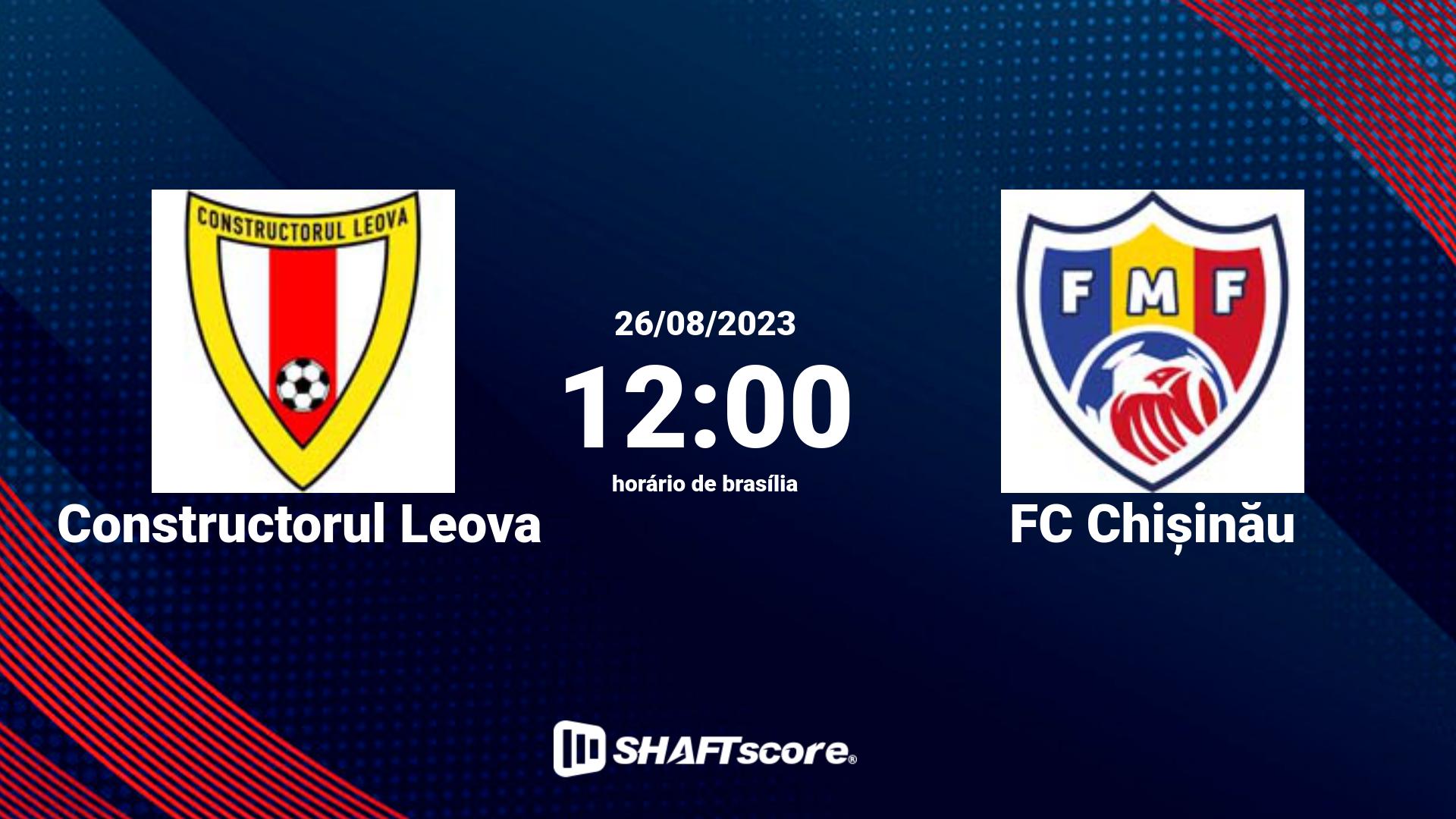 Estatísticas do jogo Constructorul Leova vs FC Chișinău 26.08 12:00