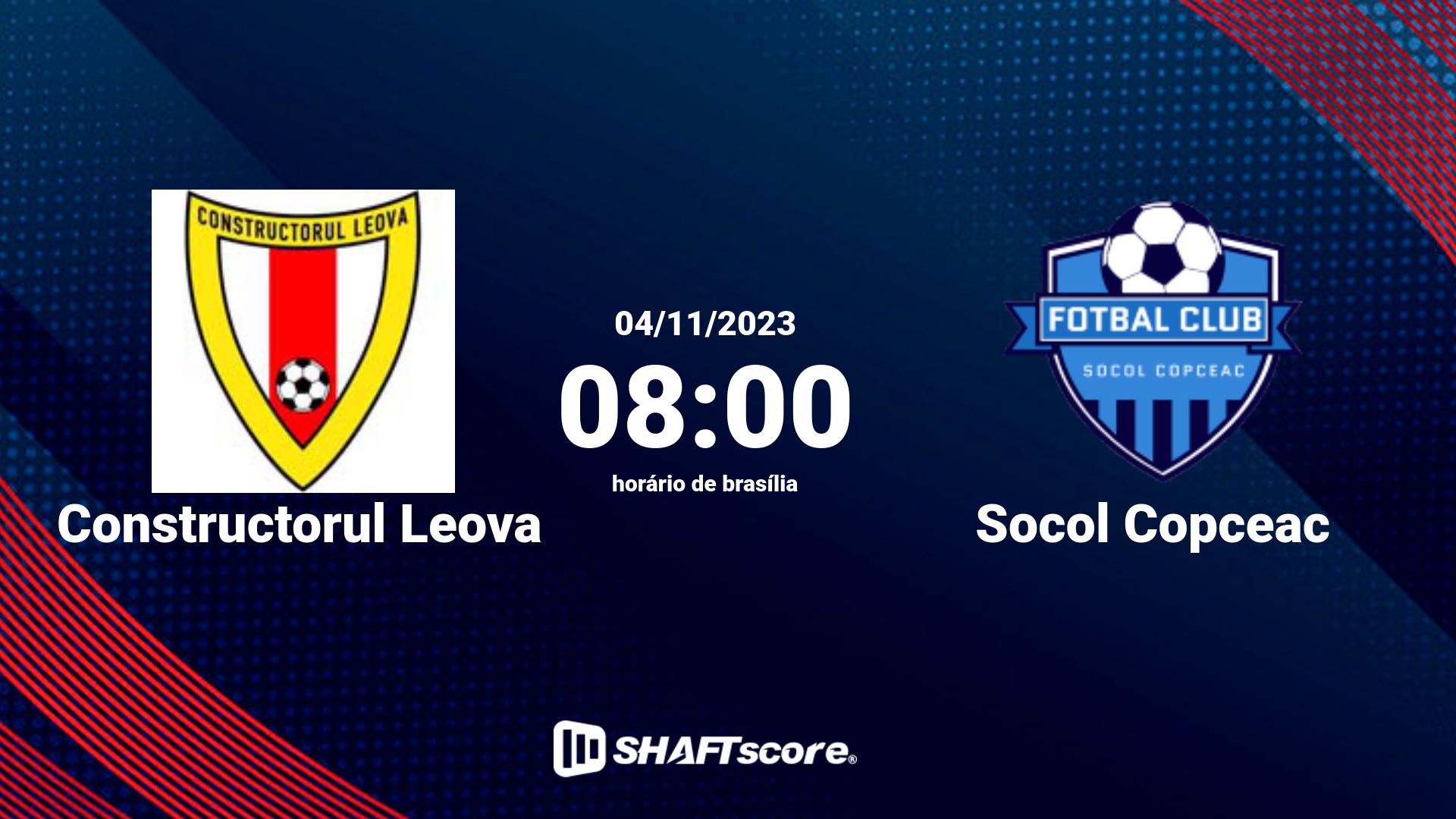 Estatísticas do jogo Constructorul Leova vs Socol Copceac 04.11 08:00