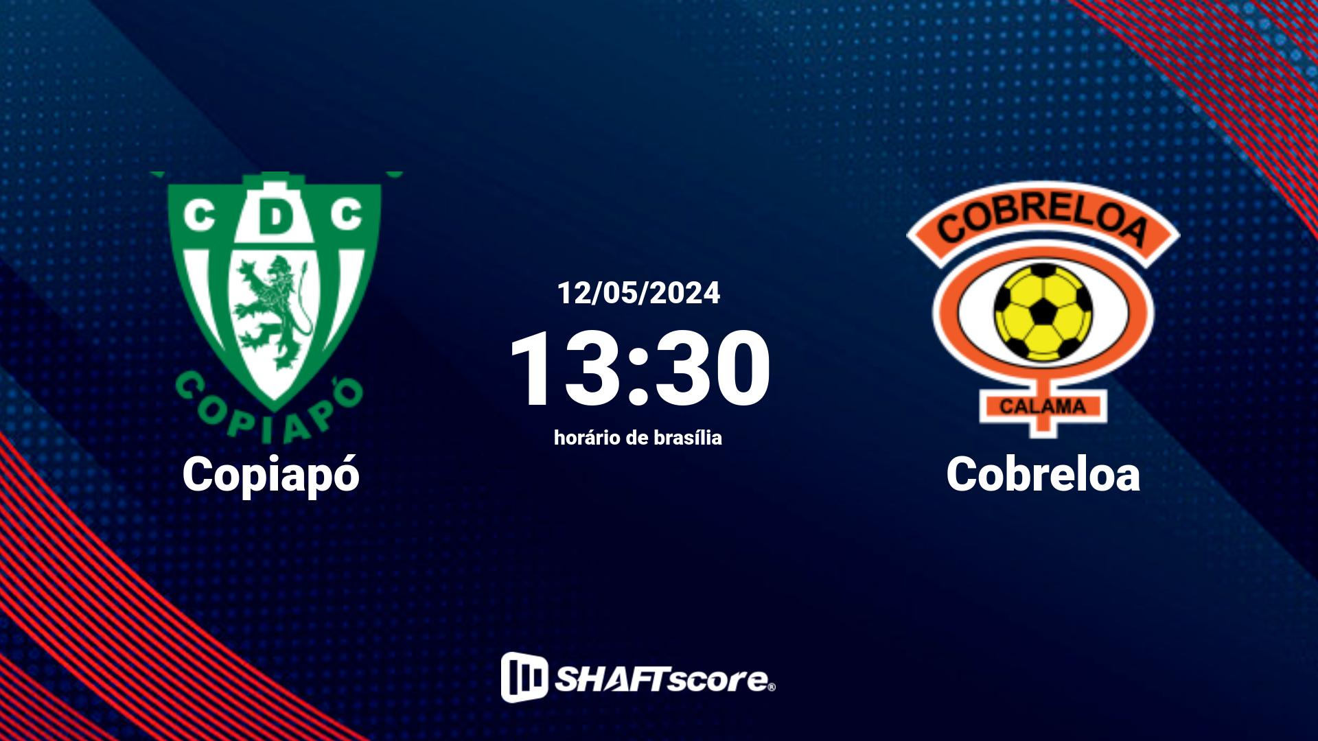 Estatísticas do jogo Copiapó vs Cobreloa 12.05 13:30