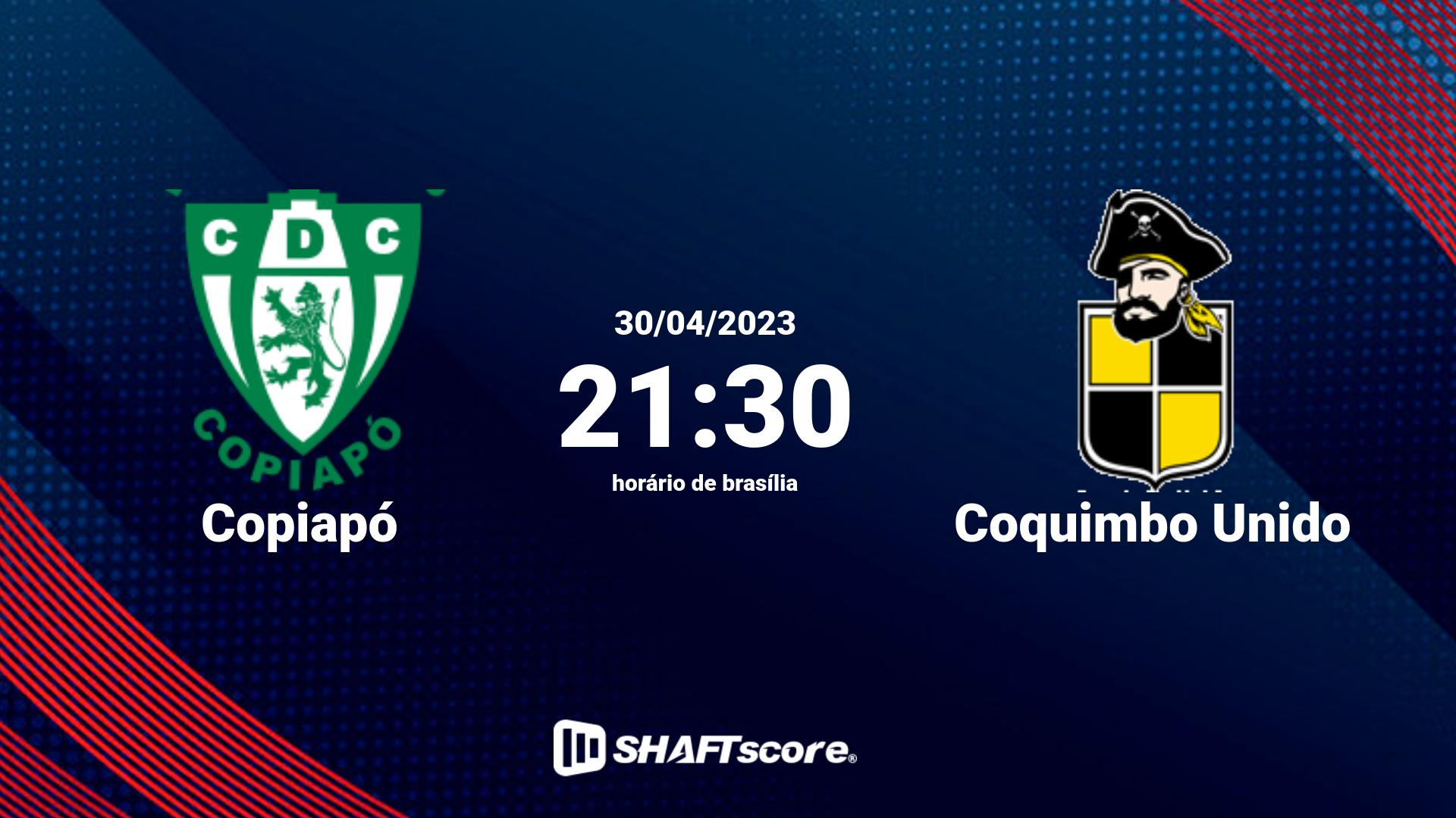 Estatísticas do jogo Copiapó vs Coquimbo Unido 30.04 21:30