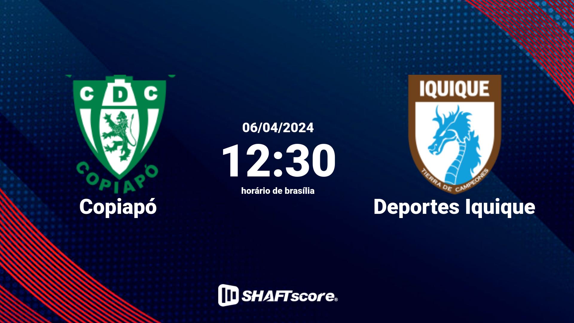 Estatísticas do jogo Copiapó vs Deportes Iquique 06.04 12:30