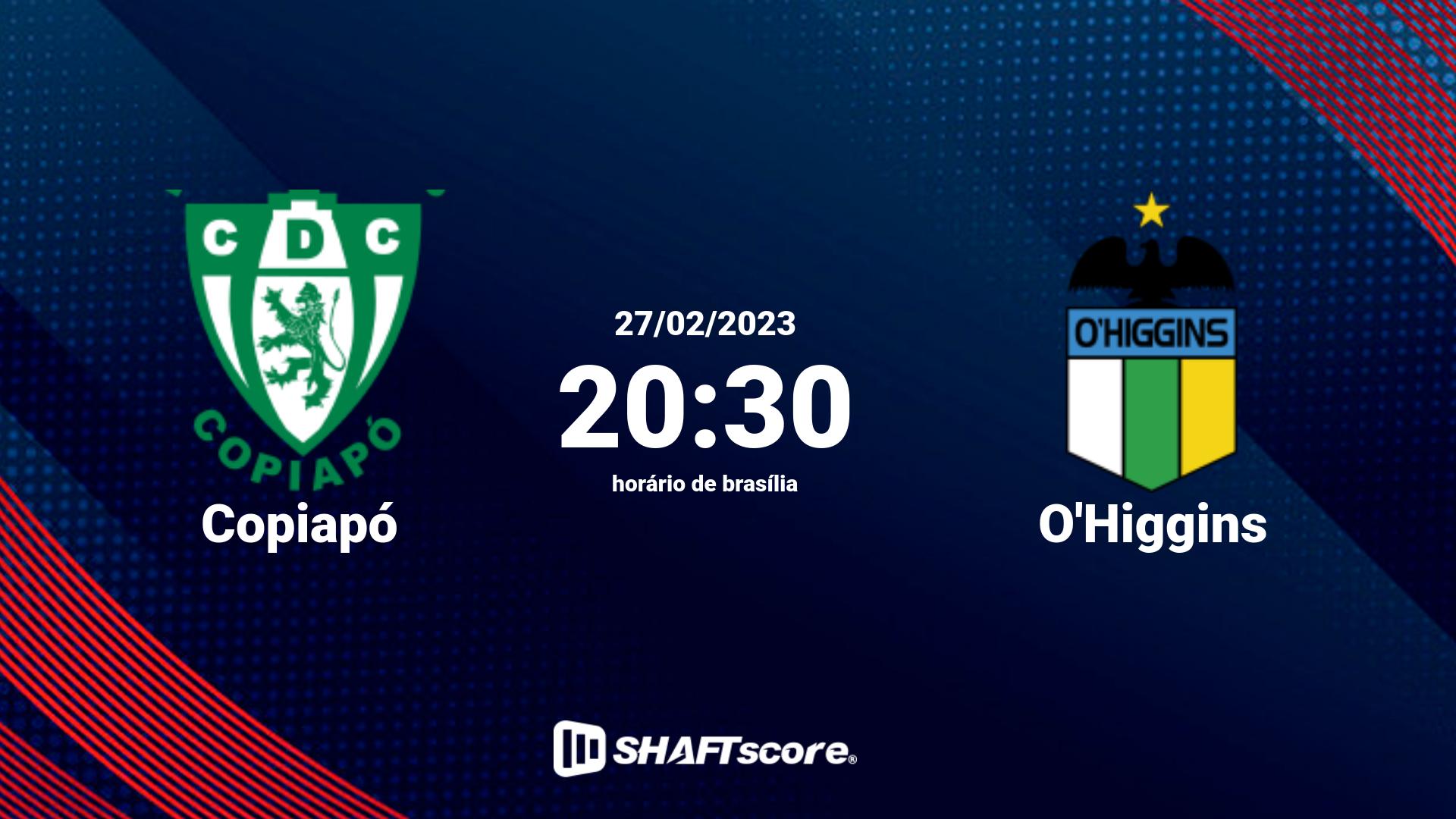 Estatísticas do jogo Copiapó vs O'Higgins 27.02 20:30