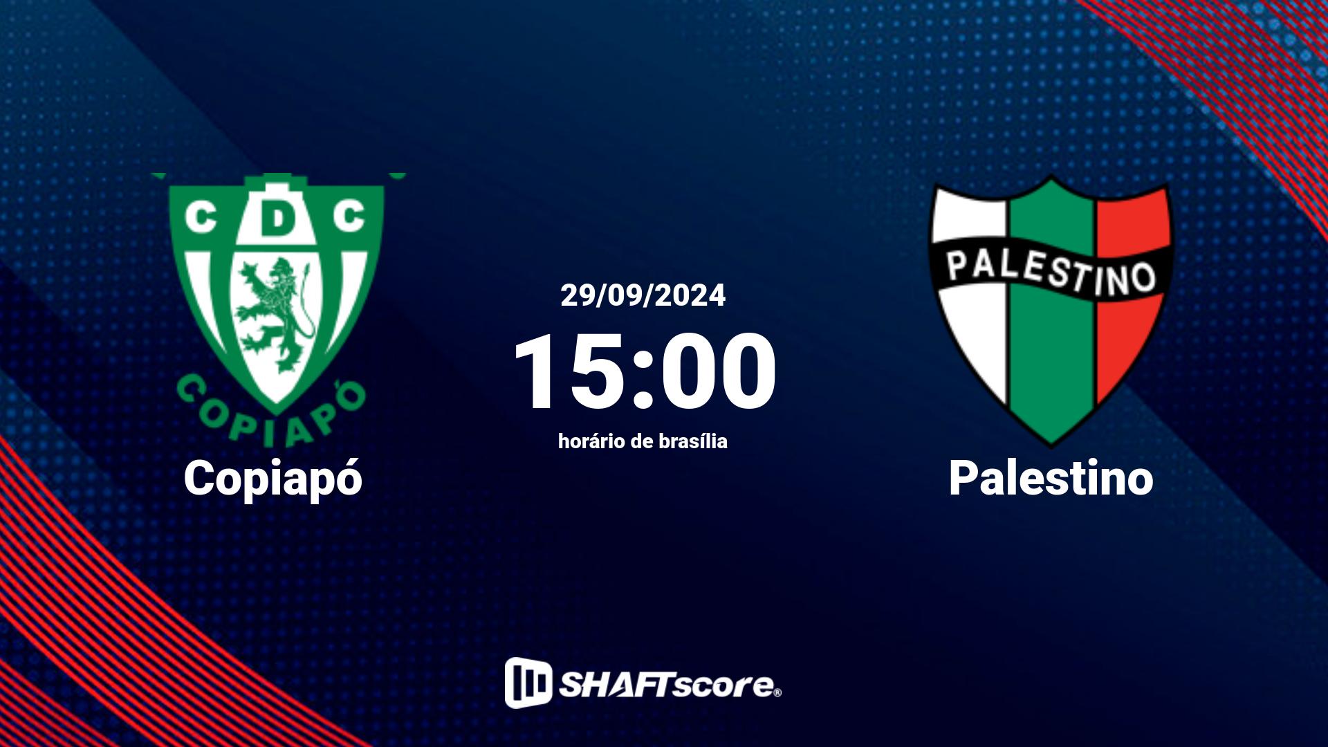 Estatísticas do jogo Copiapó vs Palestino 29.09 15:00