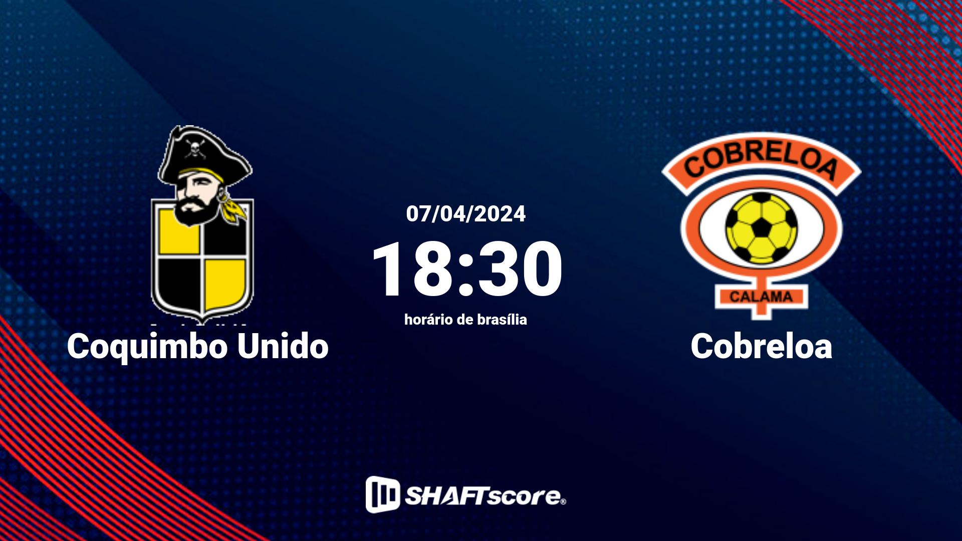 Estatísticas do jogo Coquimbo Unido vs Cobreloa 07.04 18:30