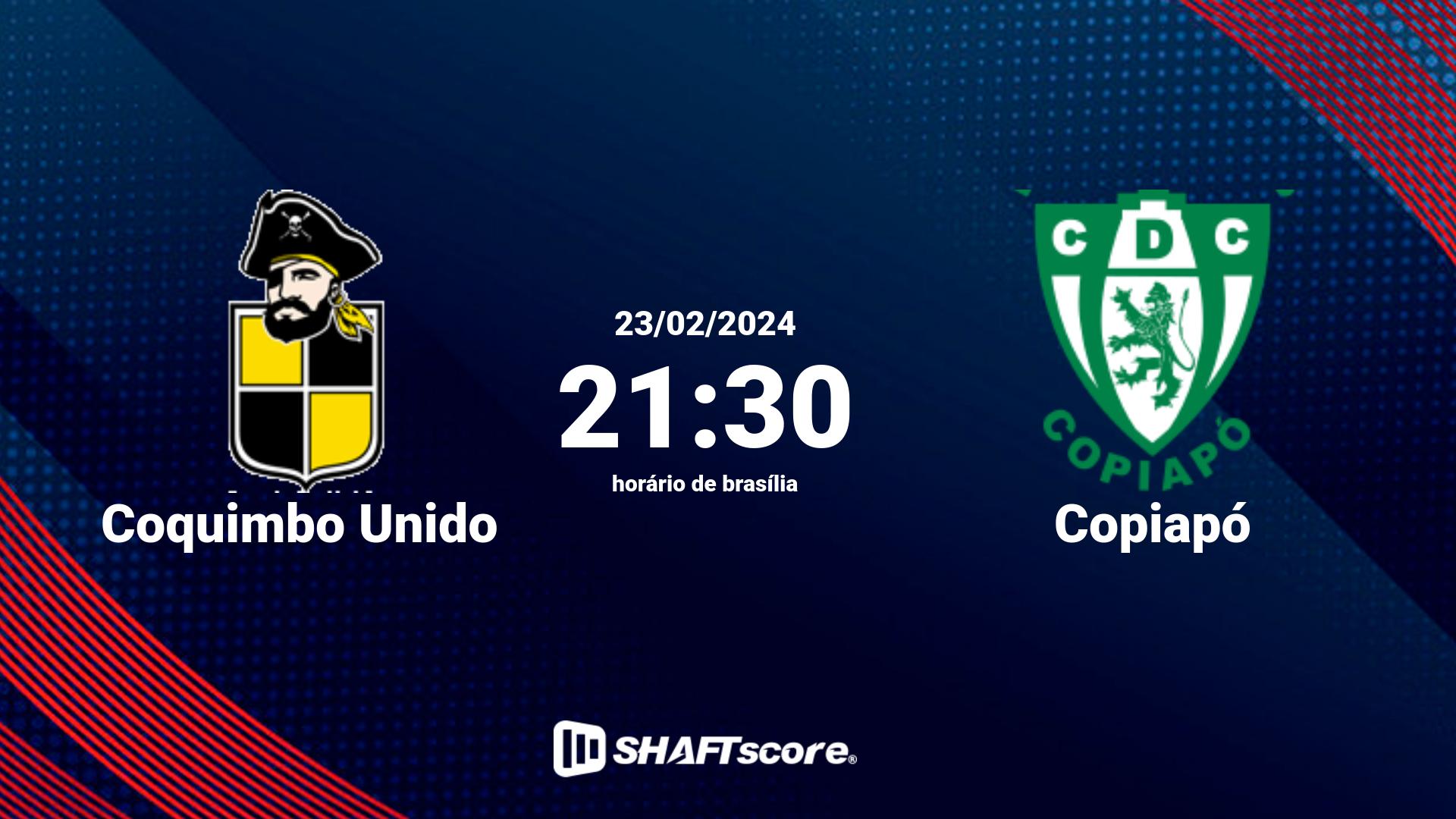 Estatísticas do jogo Coquimbo Unido vs Copiapó 23.02 21:30