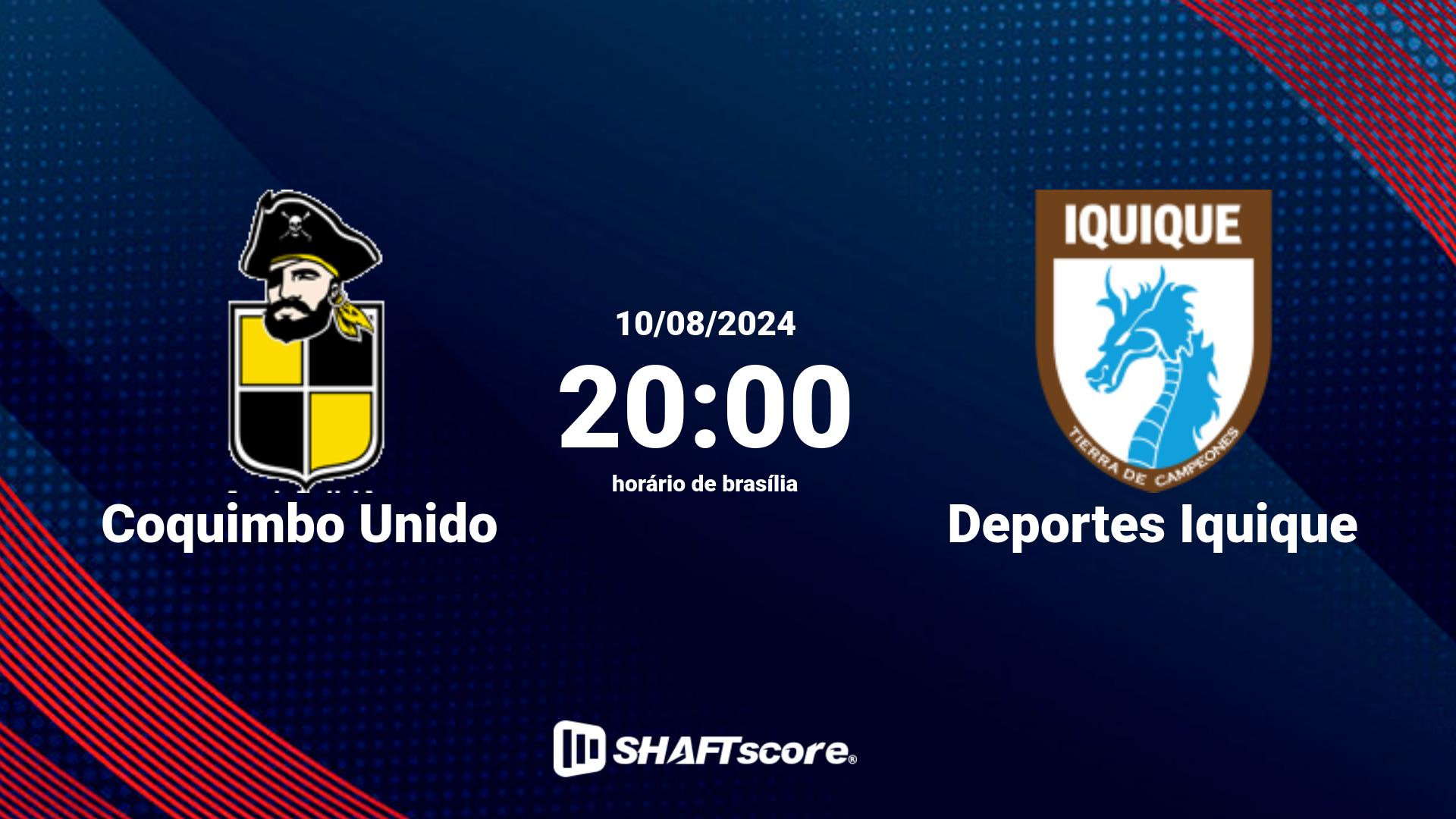 Estatísticas do jogo Coquimbo Unido vs Deportes Iquique 10.08 20:00