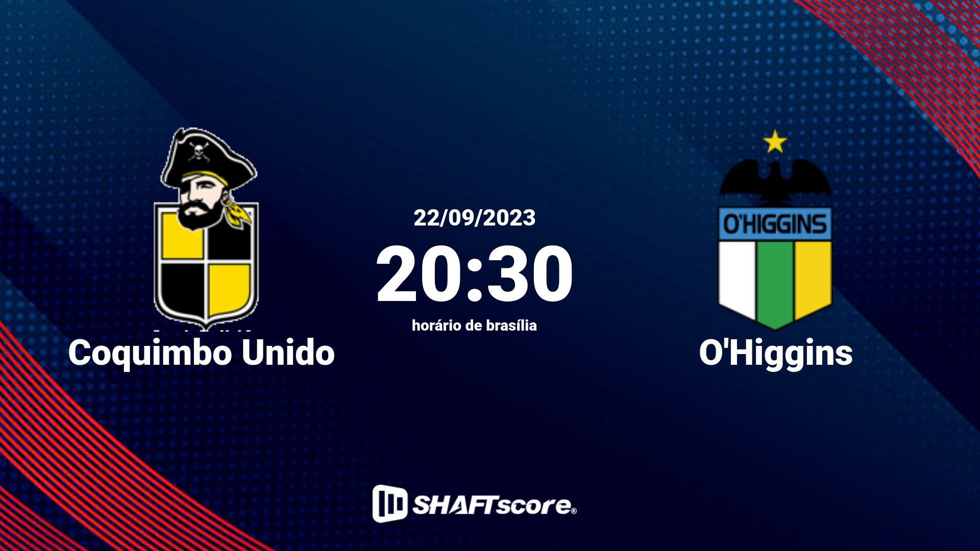 Estatísticas do jogo Coquimbo Unido vs O'Higgins 22.09 20:30