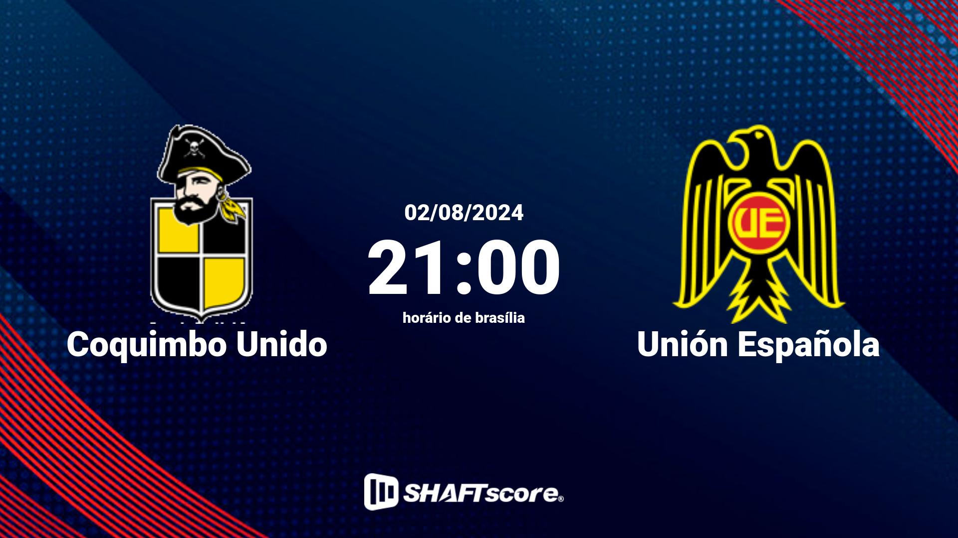 Estatísticas do jogo Coquimbo Unido vs Unión Española 02.08 21:00