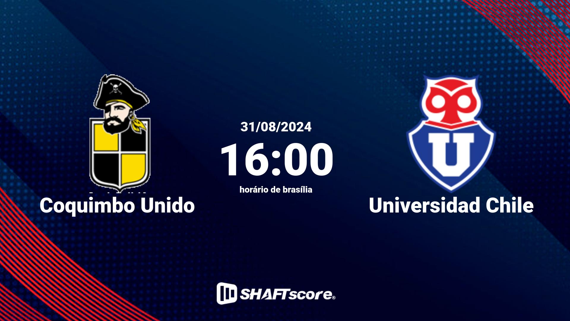 Estatísticas do jogo Coquimbo Unido vs Universidad Chile 31.08 16:00