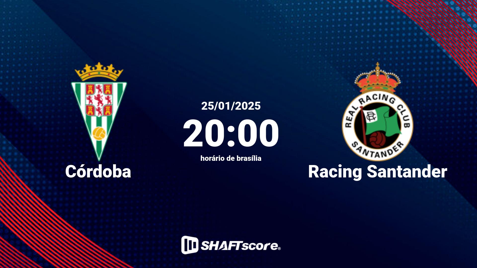 Estatísticas do jogo Córdoba vs Racing Santander 25.01 20:00