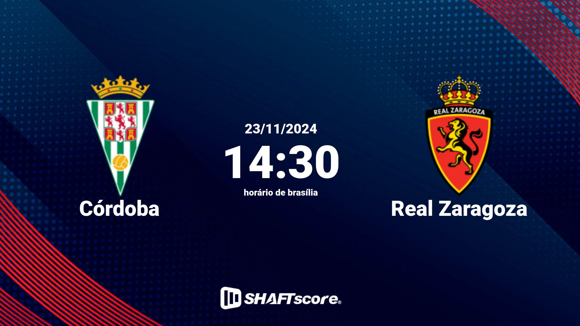 Estatísticas do jogo Córdoba vs Real Zaragoza 23.11 14:30