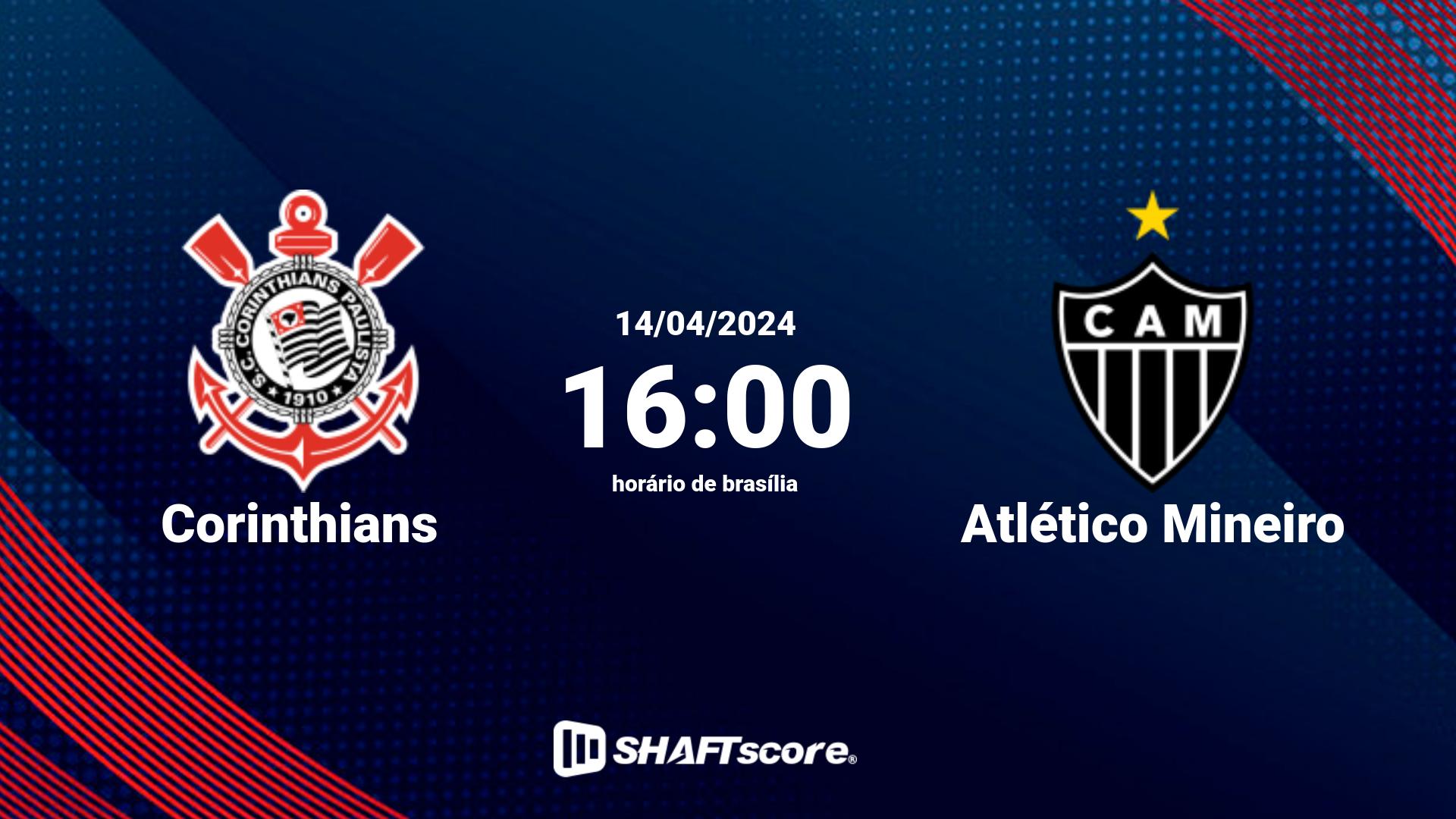 Estatísticas do jogo Corinthians vs Atlético Mineiro 14.04 16:00